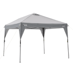 CORE 10x10 center push instant canopy in gray with steel frame, providing 100 sq ft of shade coverage and UV protection.
