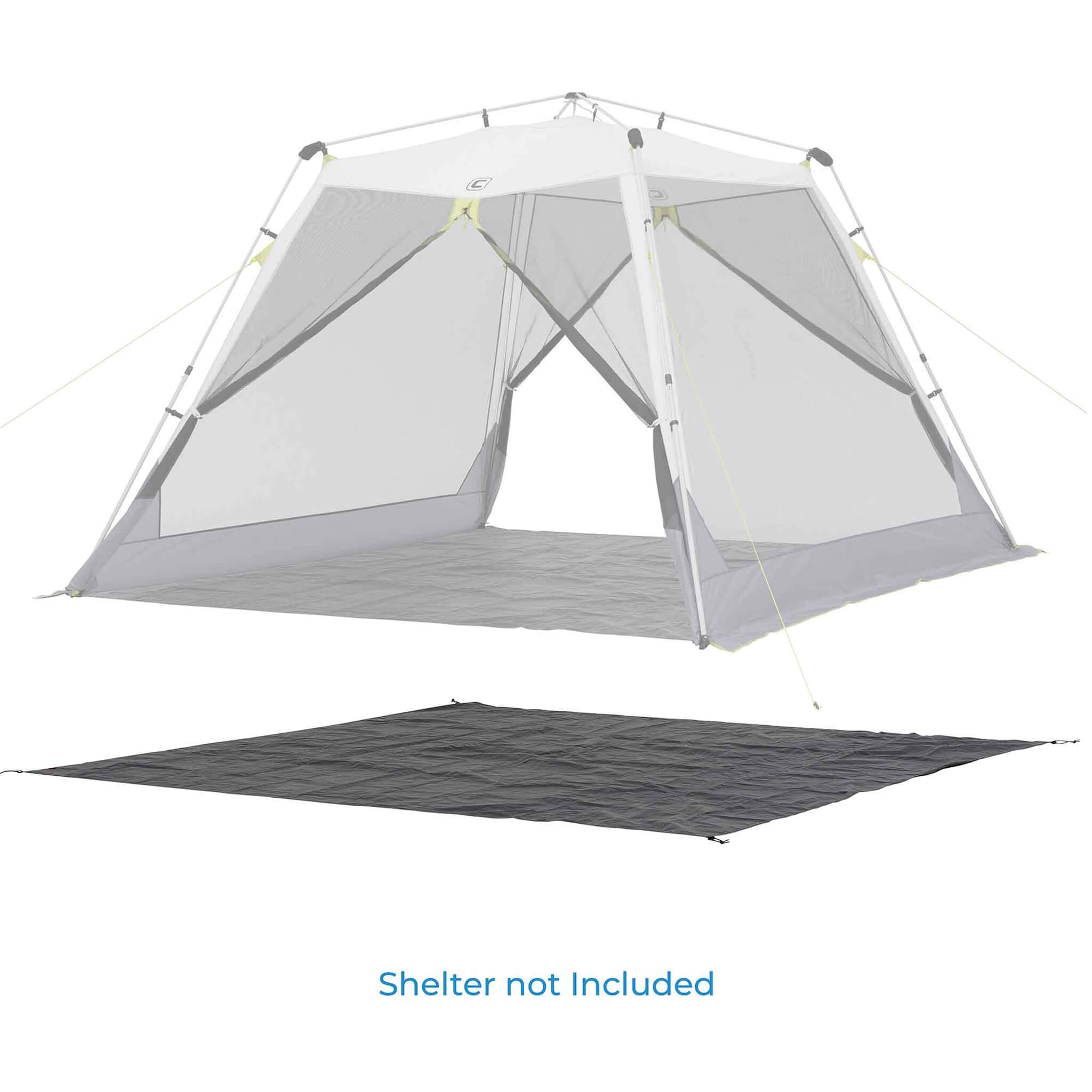 Chart showing CORE 10 ft x 10 ft instant screen house footprint compatibility.