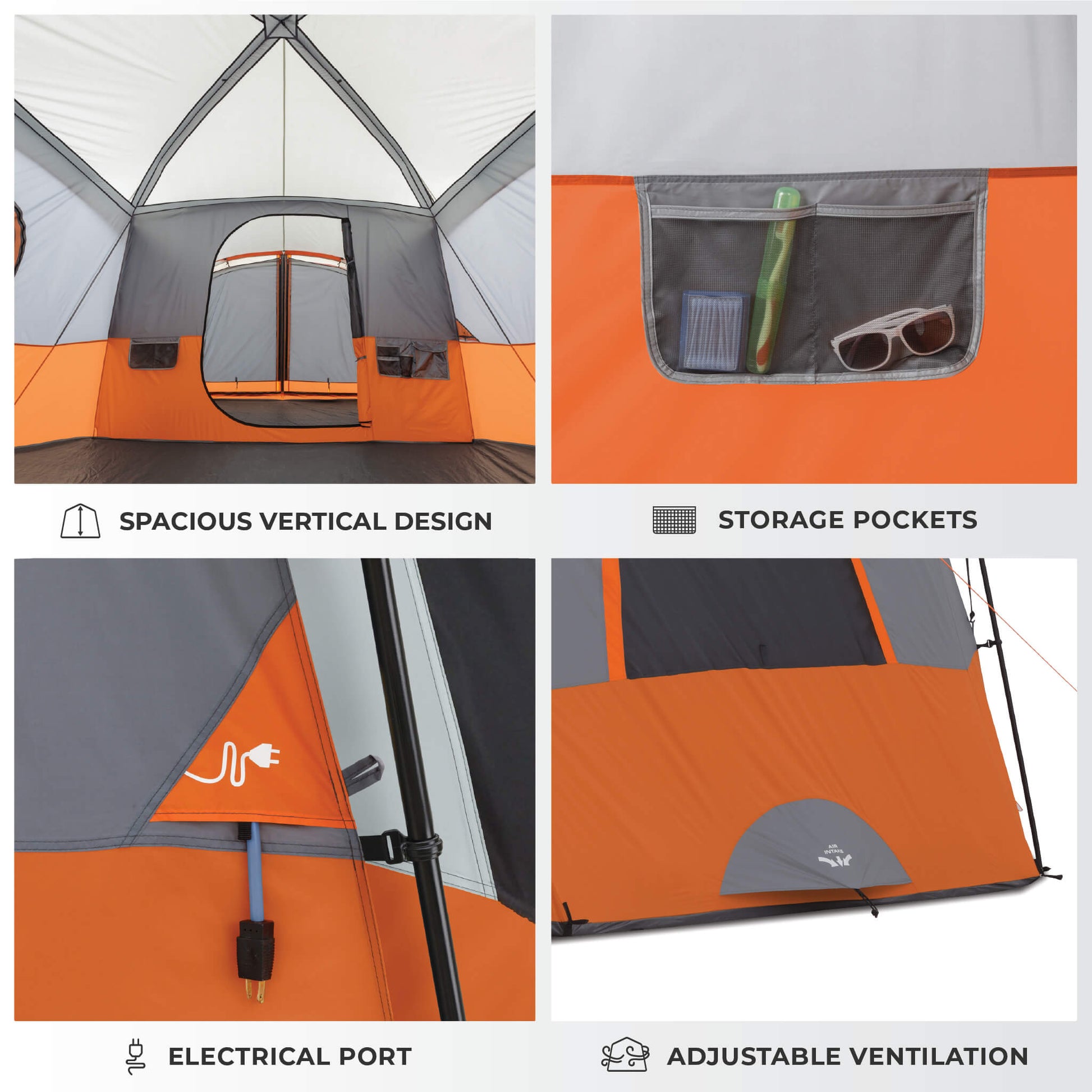 an de tent 11 Core Equipment 11-Person Cabin Tent with Screen Room, 17' x 12'