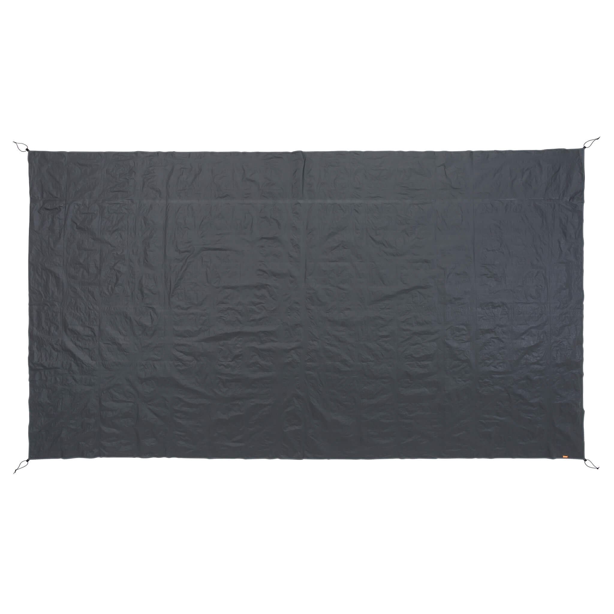 CORE 11 person extended dome tent footprint laid flat with durable gray fabric to protect the tent floor from wear and moisture.