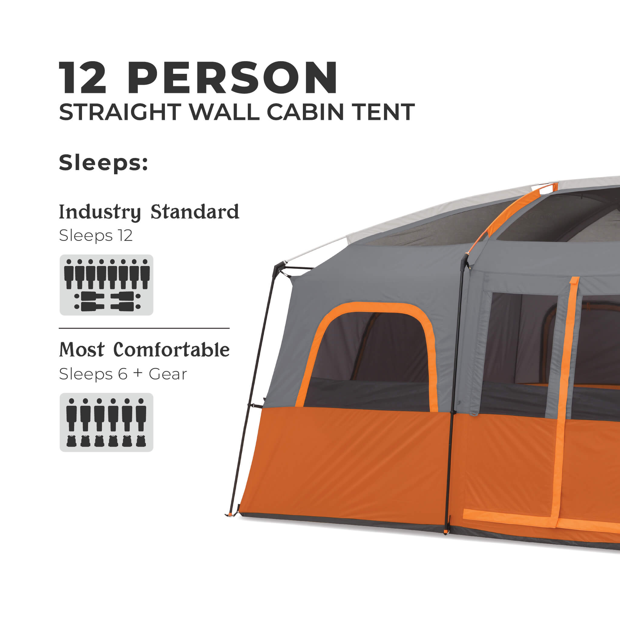 core equipment 12 person tent Core Equipment 12-Person Straight Wall Cabin Tent