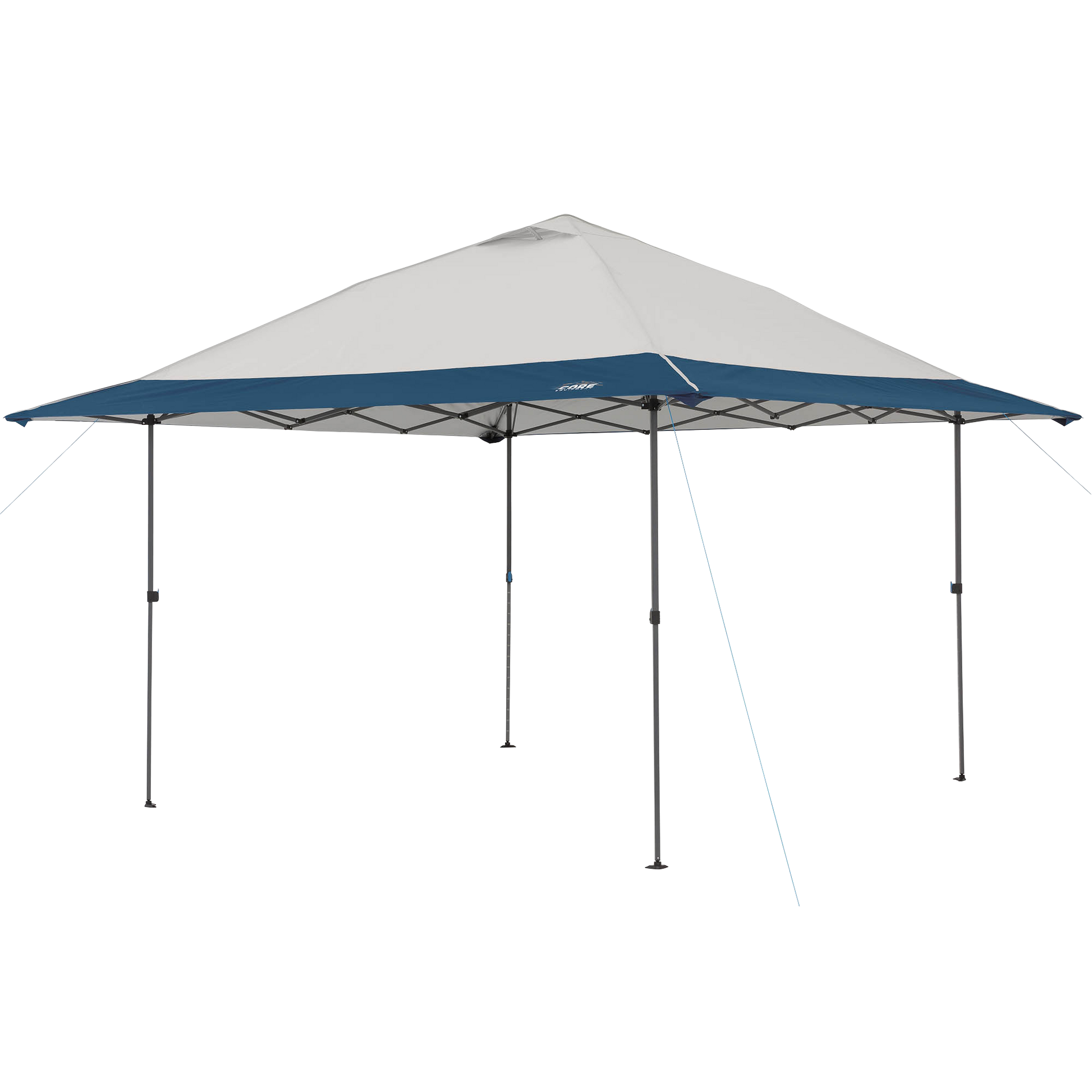 CORE 13x13 center push instant canopy in gray and navy with steel frame, 169 sq ft shade coverage, UV protection, and 114 inch center height.