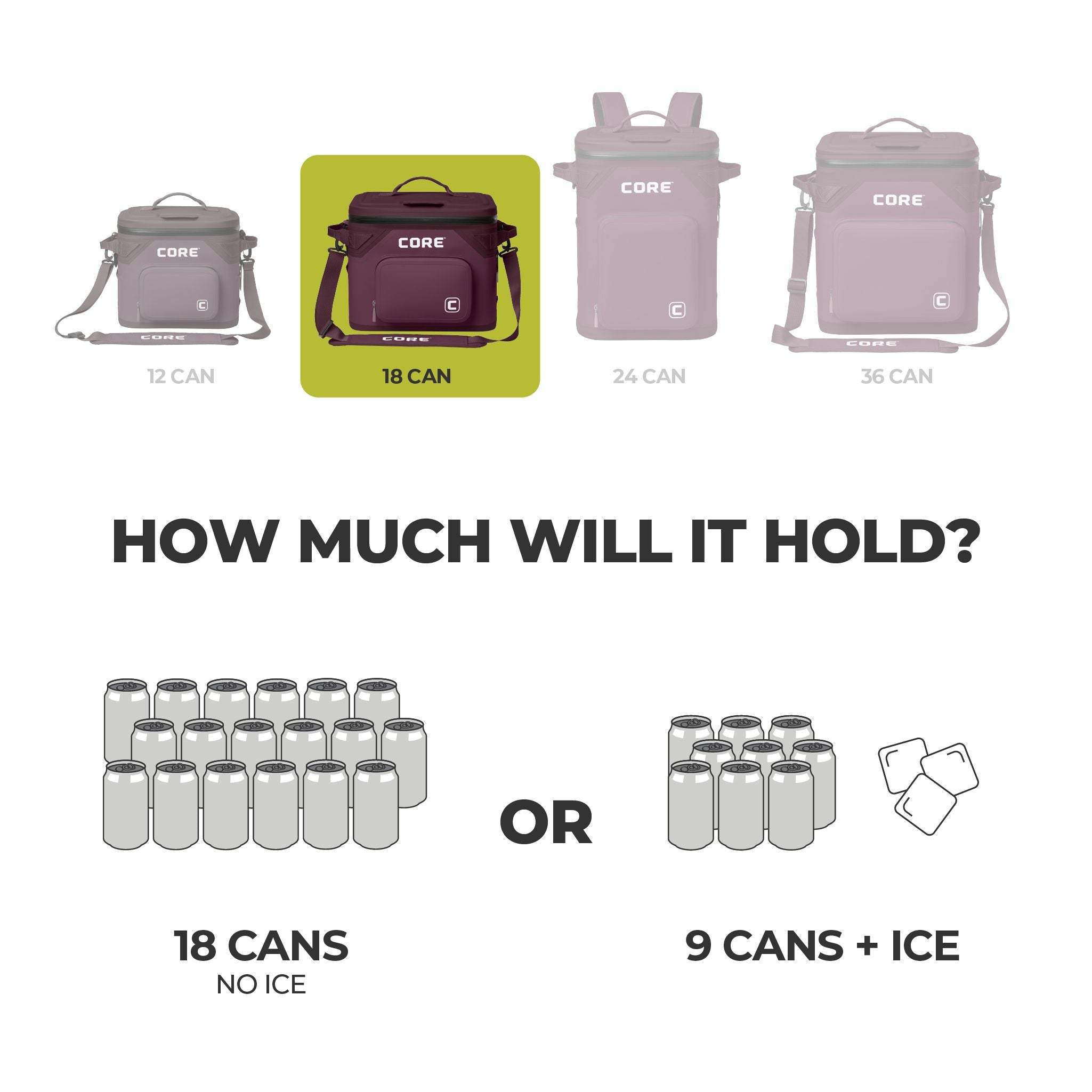 コアミーBSポンプsize Magnetic 18-Can Soft Cooler | Tailgate-Ready | CORE Equipment