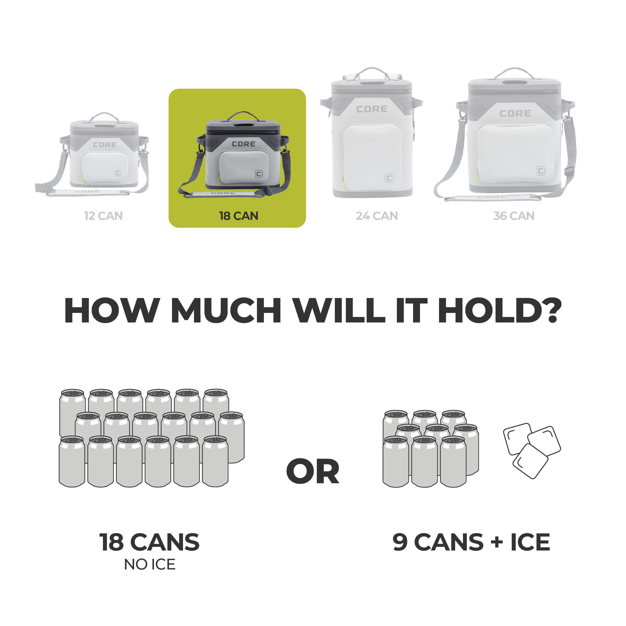 Magnetic 18-Can Soft Cooler | Tailgate-Ready | CORE Equipment
