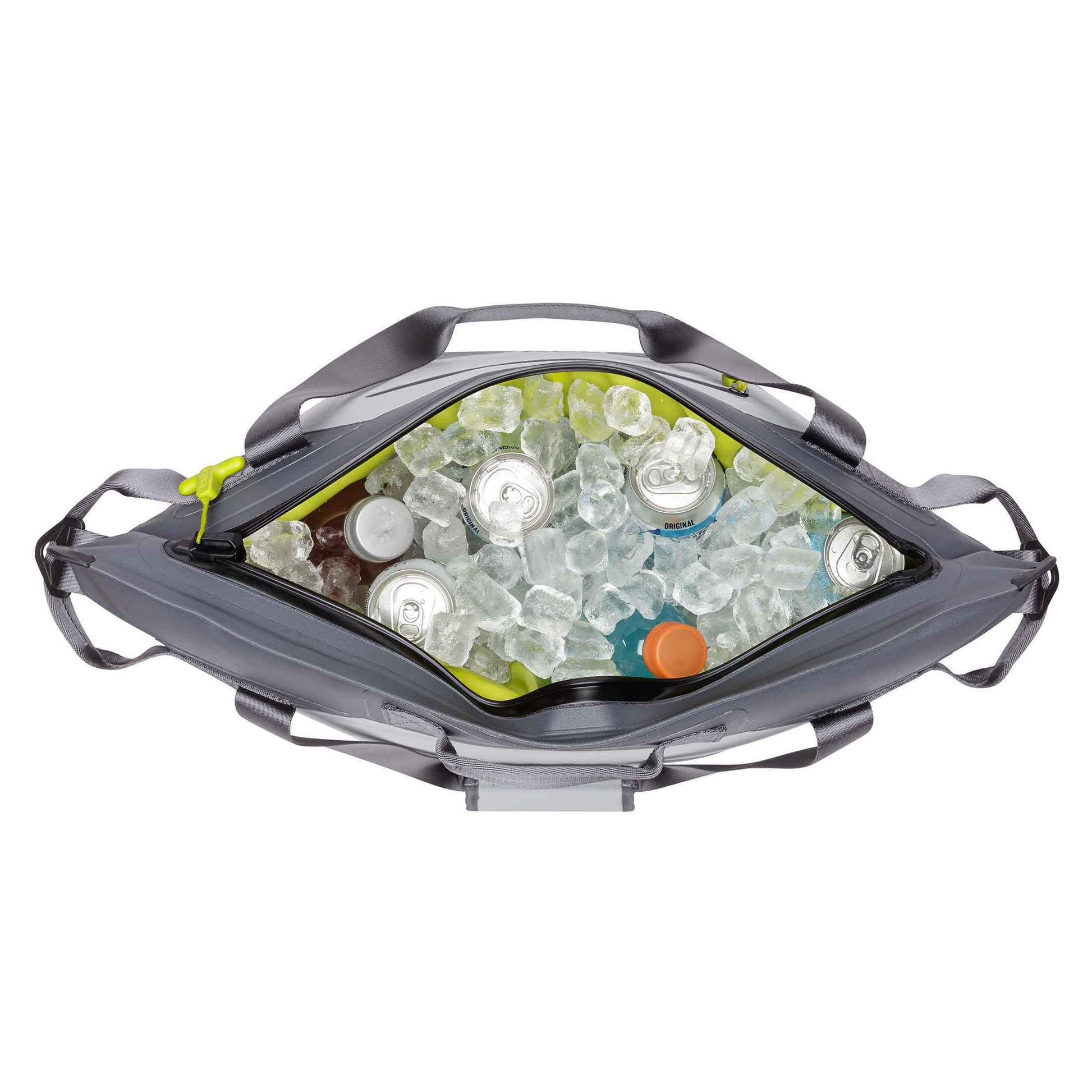 CORE 20 can performance cooler top view showing cans and ice inside.