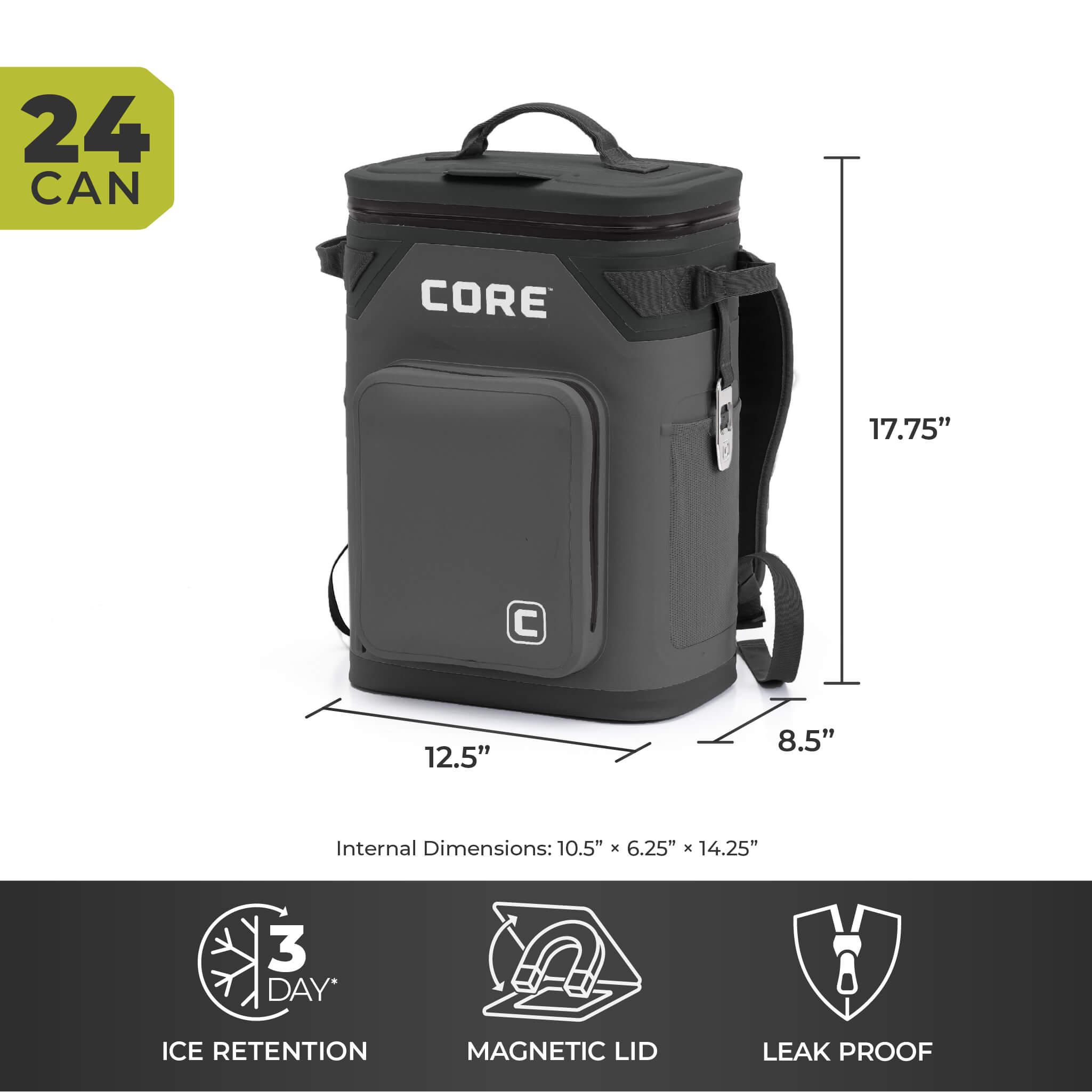 CLIMAKEEP Magnetic 24 Can Backpack Soft Cooler – Core Equipment
