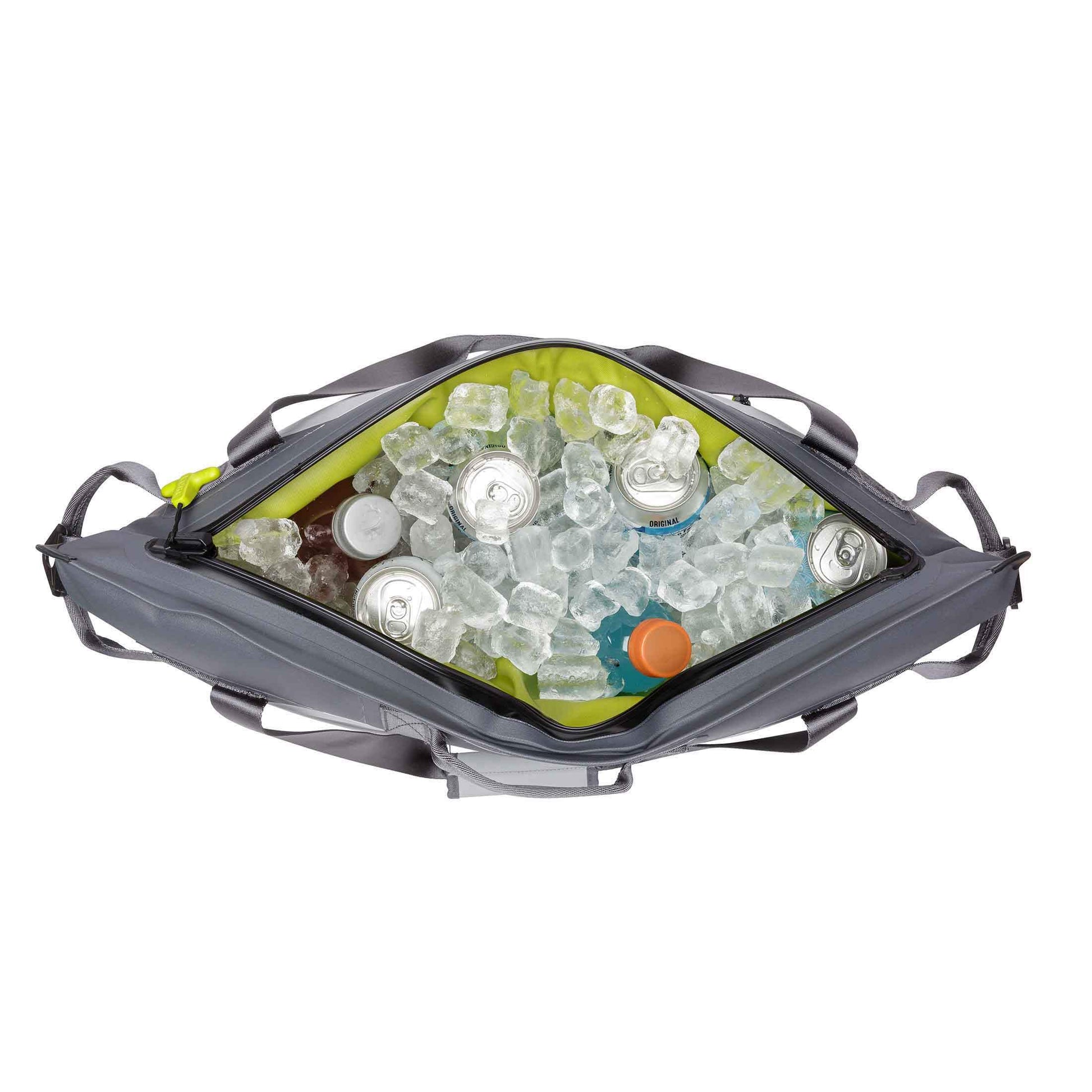 CORE 20 can performance cooler top view showing cans and ice inside.