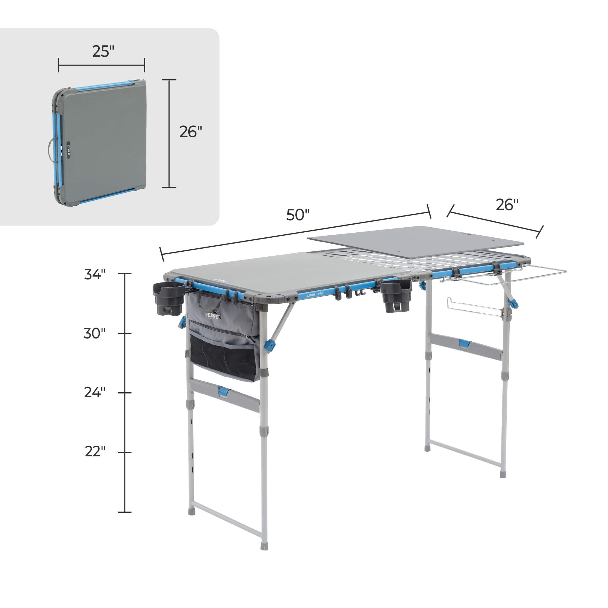 4 Foot FlexRail Outdoor Prep & Cook Table – Core Equipment