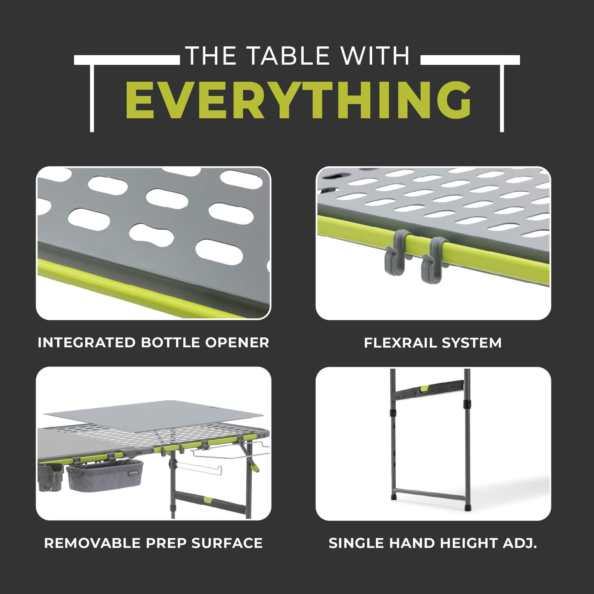 5 Foot FlexRail Outdoor Prep & Cook Table – Core Equipment