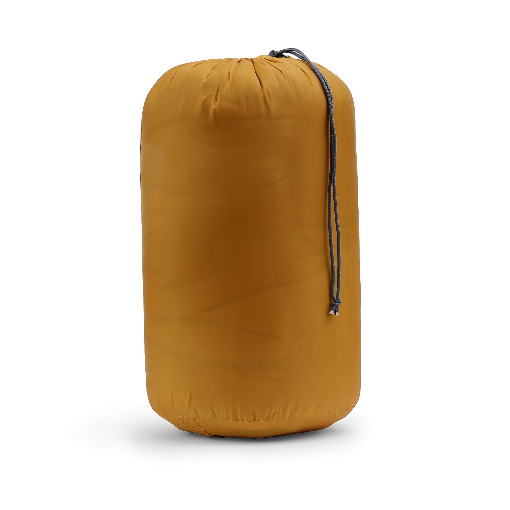 CORE 50 Degree double sleeping bag packed into orange stuff sack with navy blue drawcord.