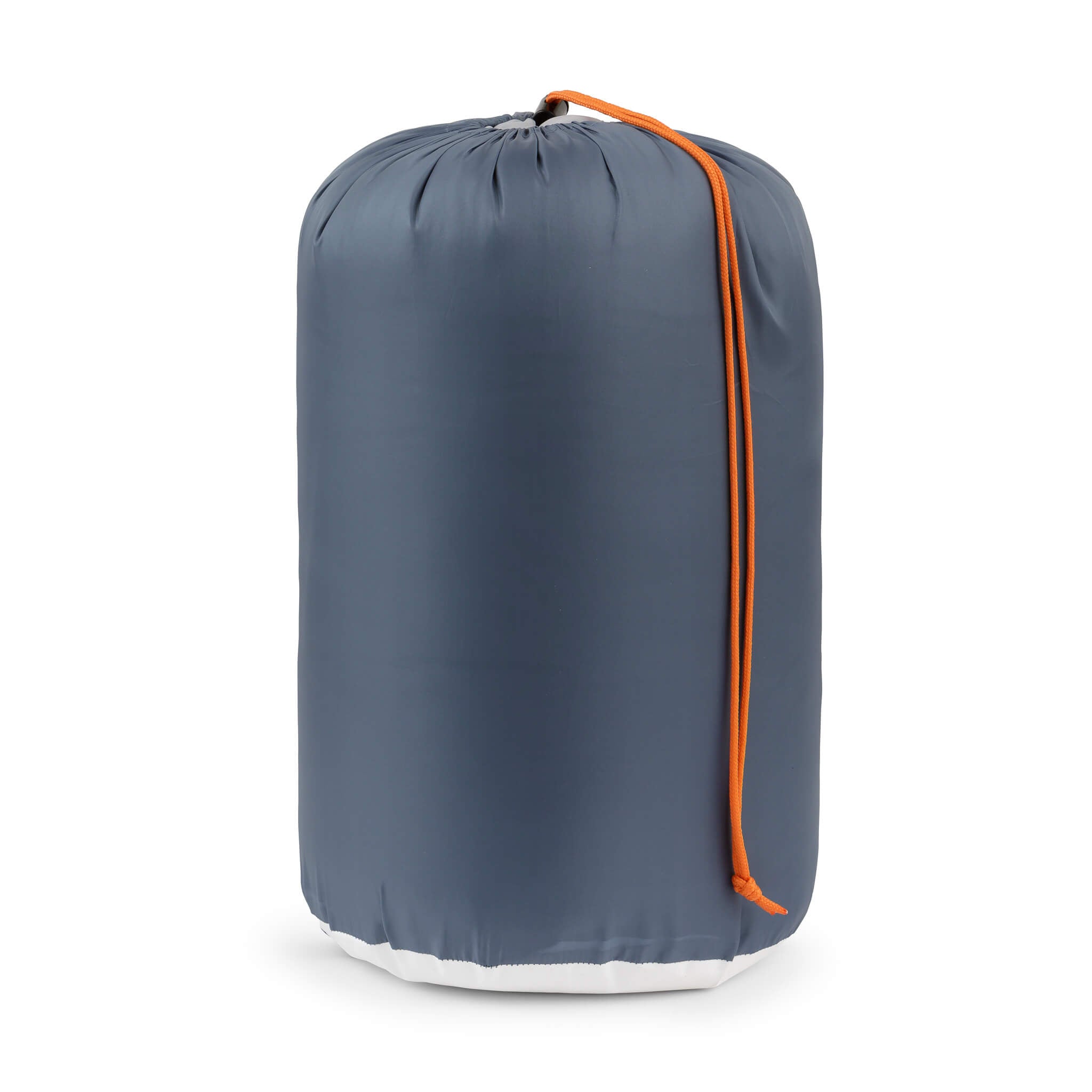 CORE 50 Degree sleeping bag packed into blue stuff sack with orange drawcord.