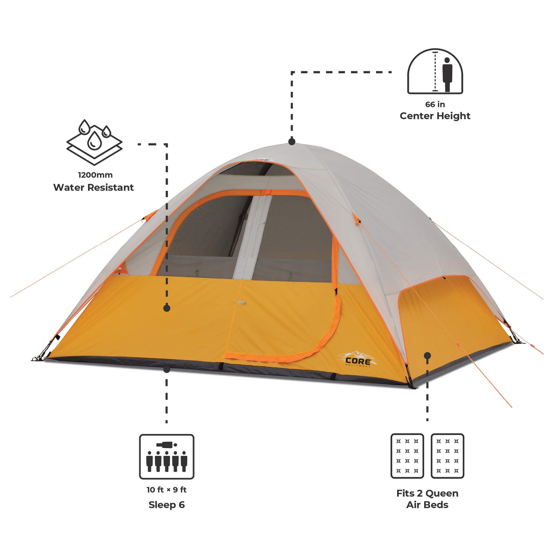 CORE Equipment 6-Person Dome Tent