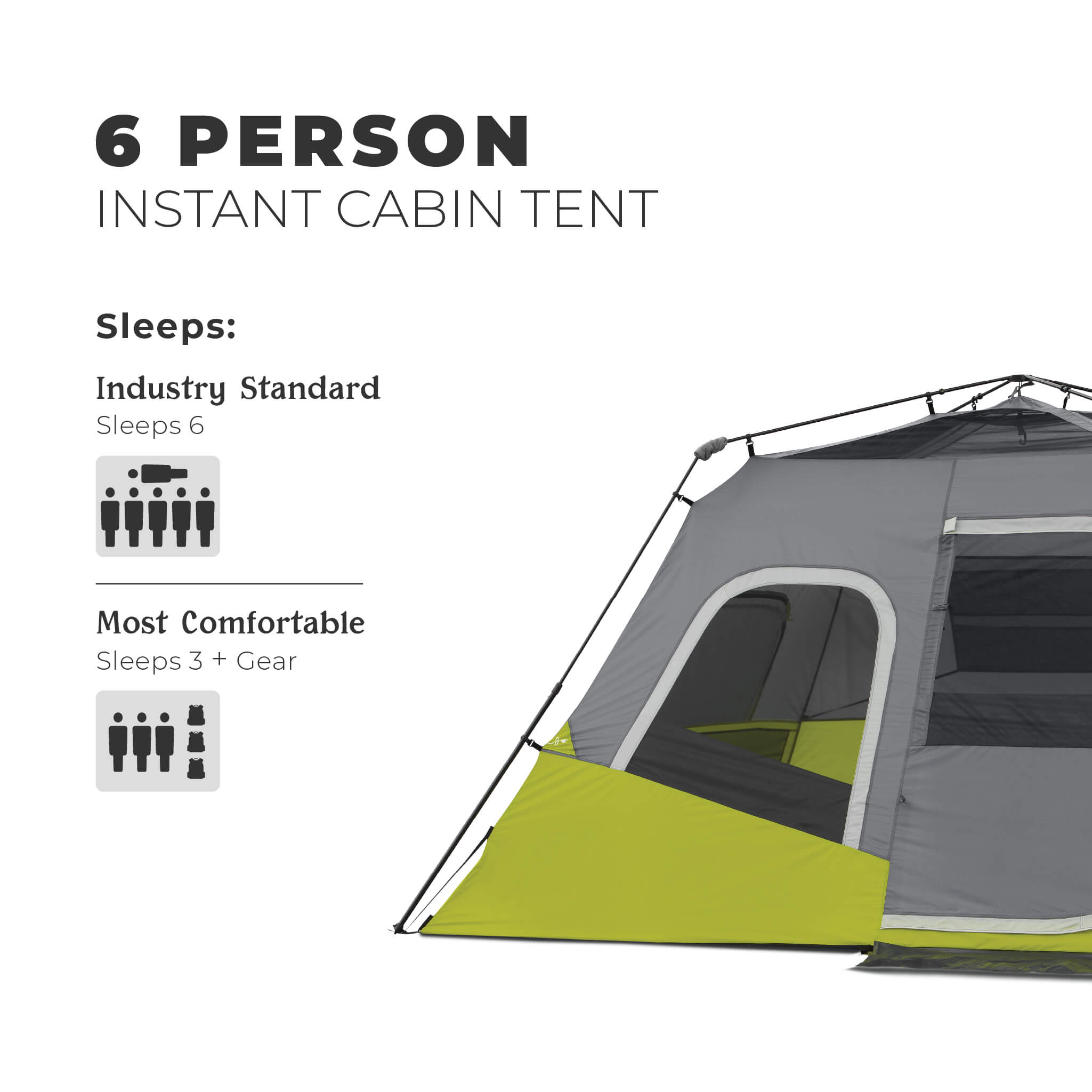 6 Person Instant Cabin Tent – Core Equipment