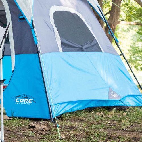 View showing the ventilation ground vent on the CORE 6 person lighted instant cabin tent.