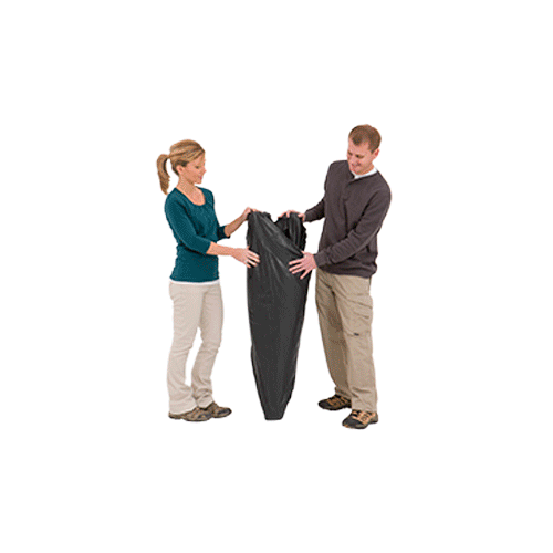 CORE 6 person instant tent setup gif demonstrating fast pop-up frame design for quick setup at a campsite.