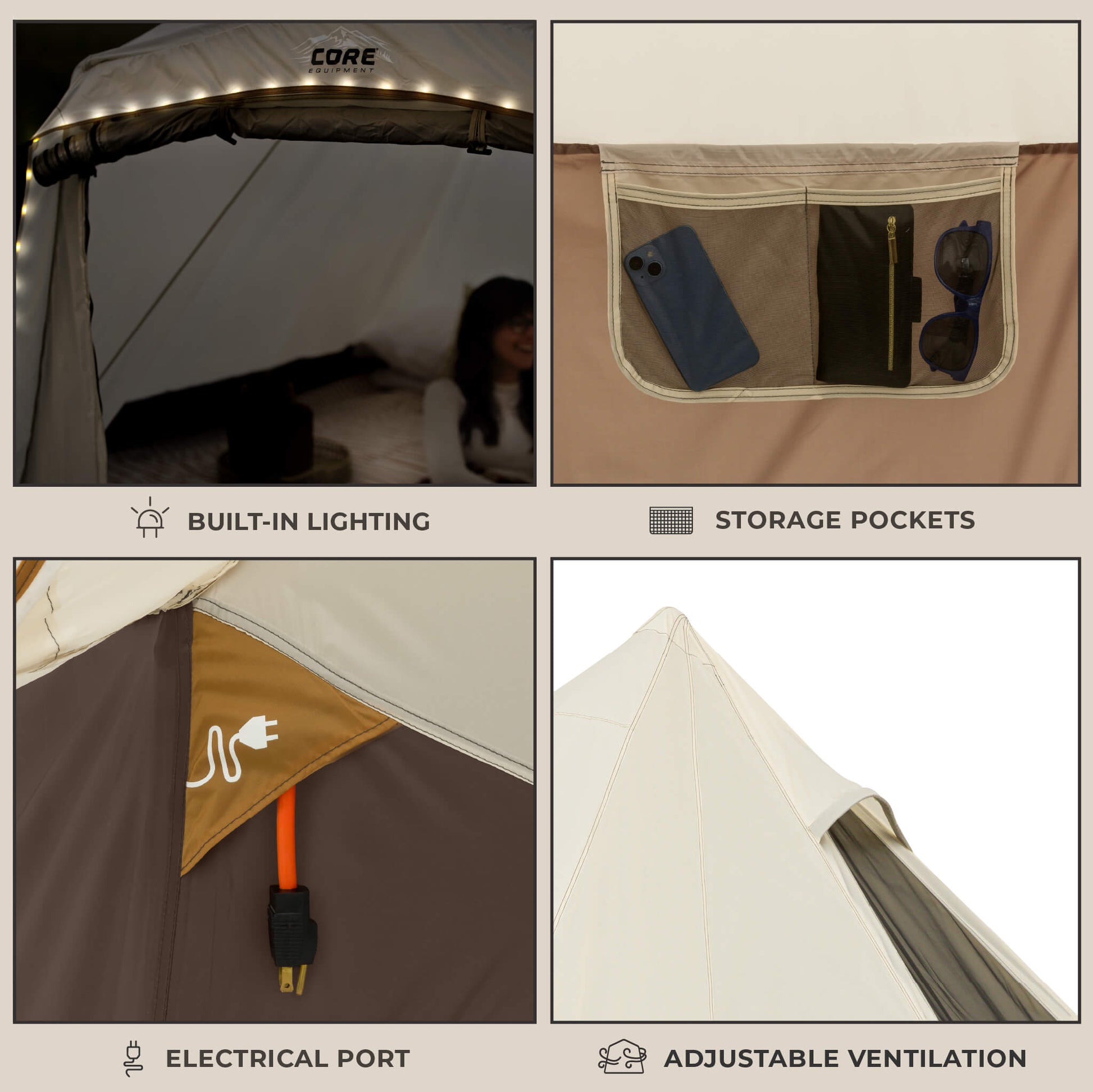 tent with built in groundsheet CORE 6-Person Bell Tent