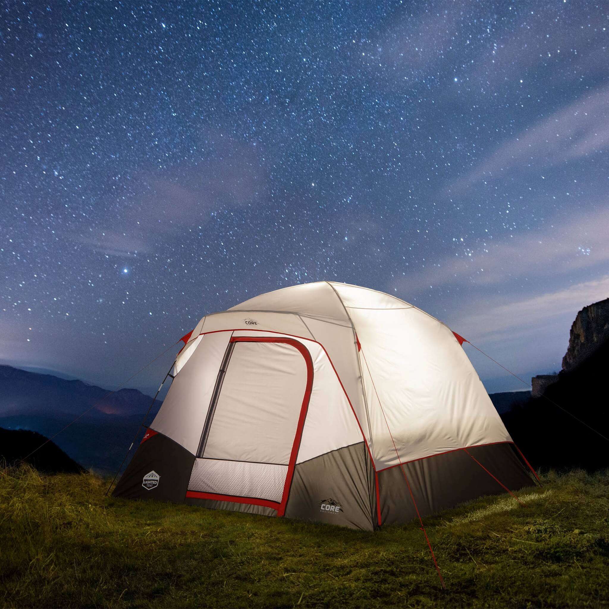 6 Person Lighted Dome Tent – Core Equipment