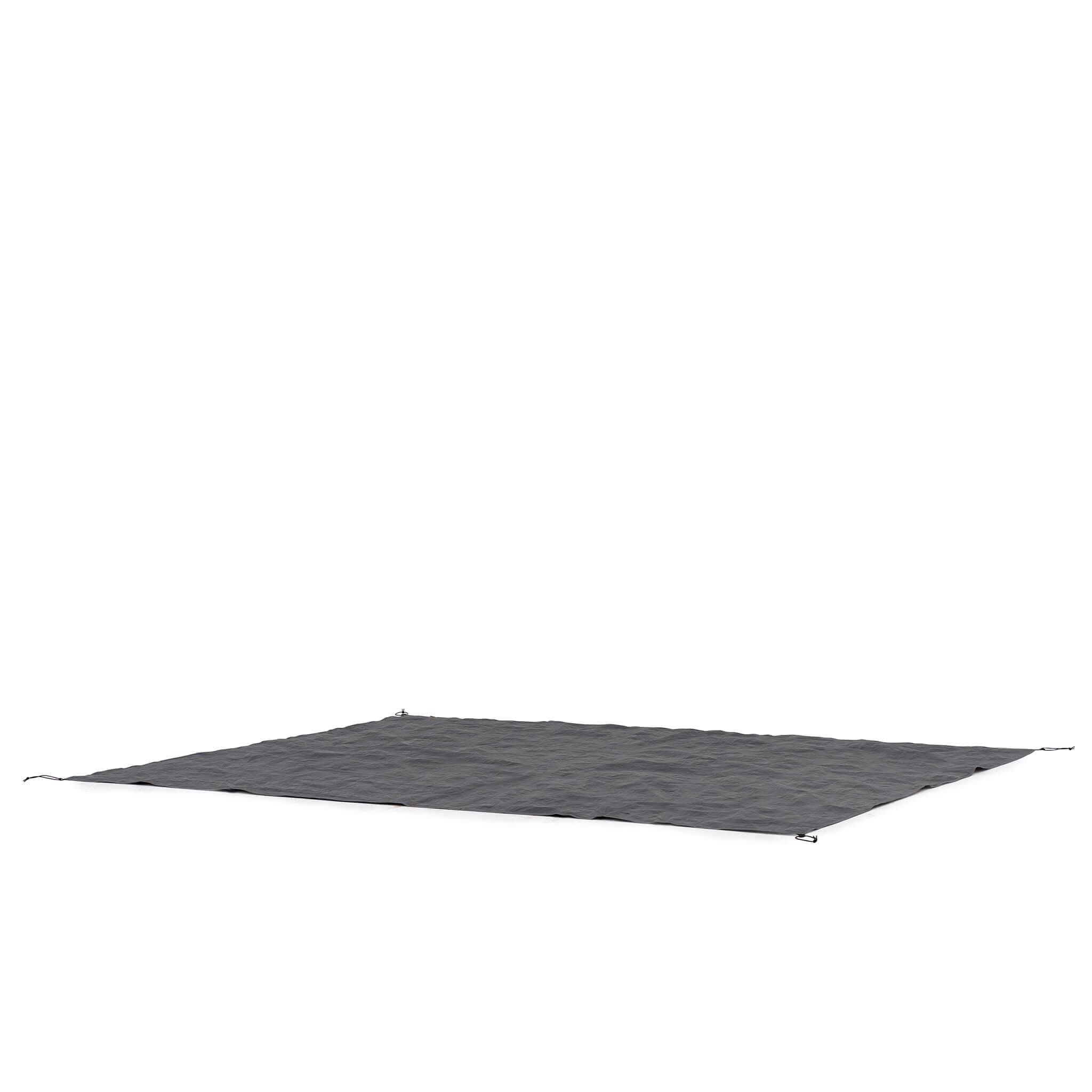 Angled view of CORE 6 person tent footprint showing waterproof design and compact rectangular shape for easy setup.