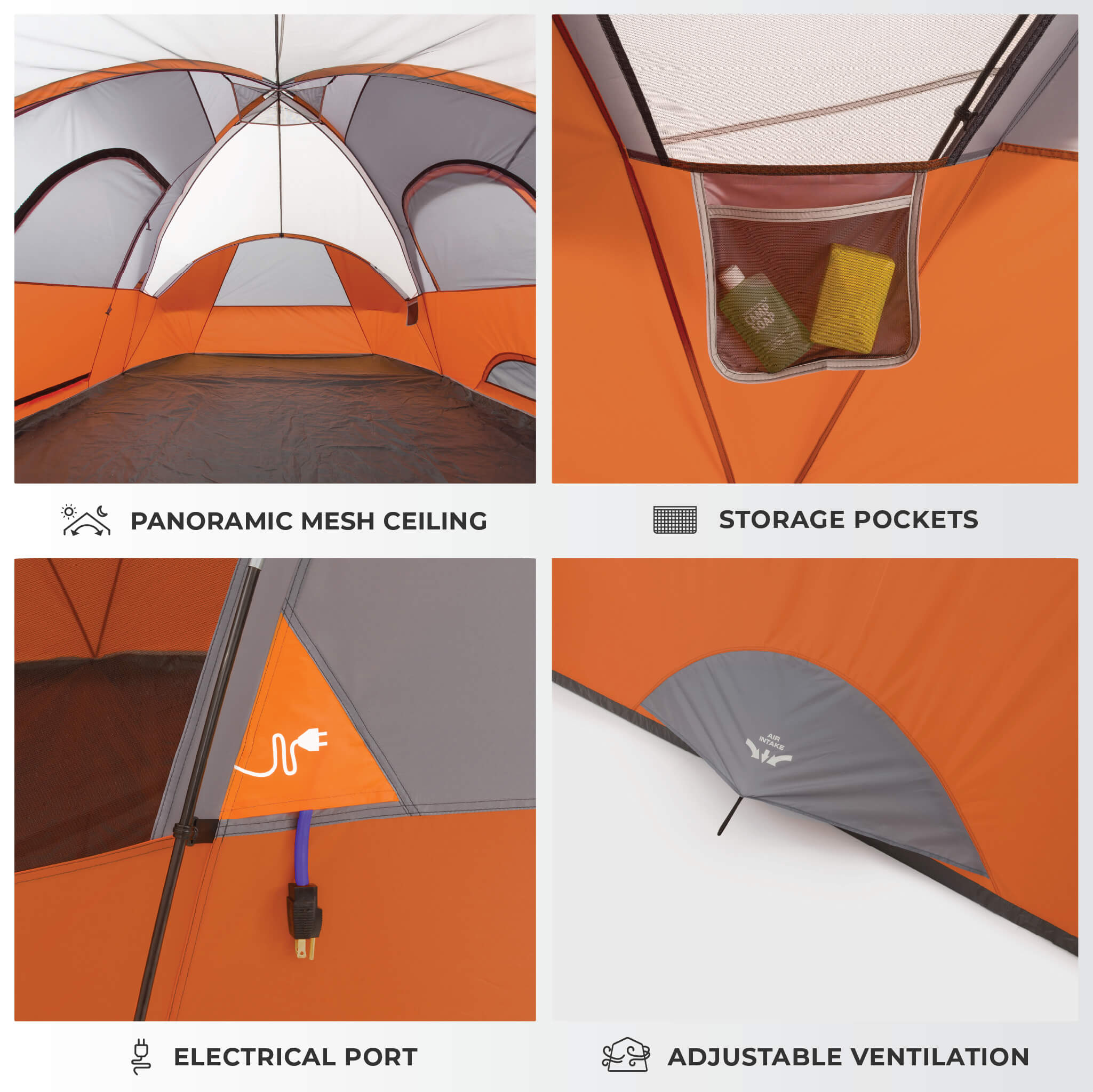 9 Person Extended Dome Tent – Core Equipment