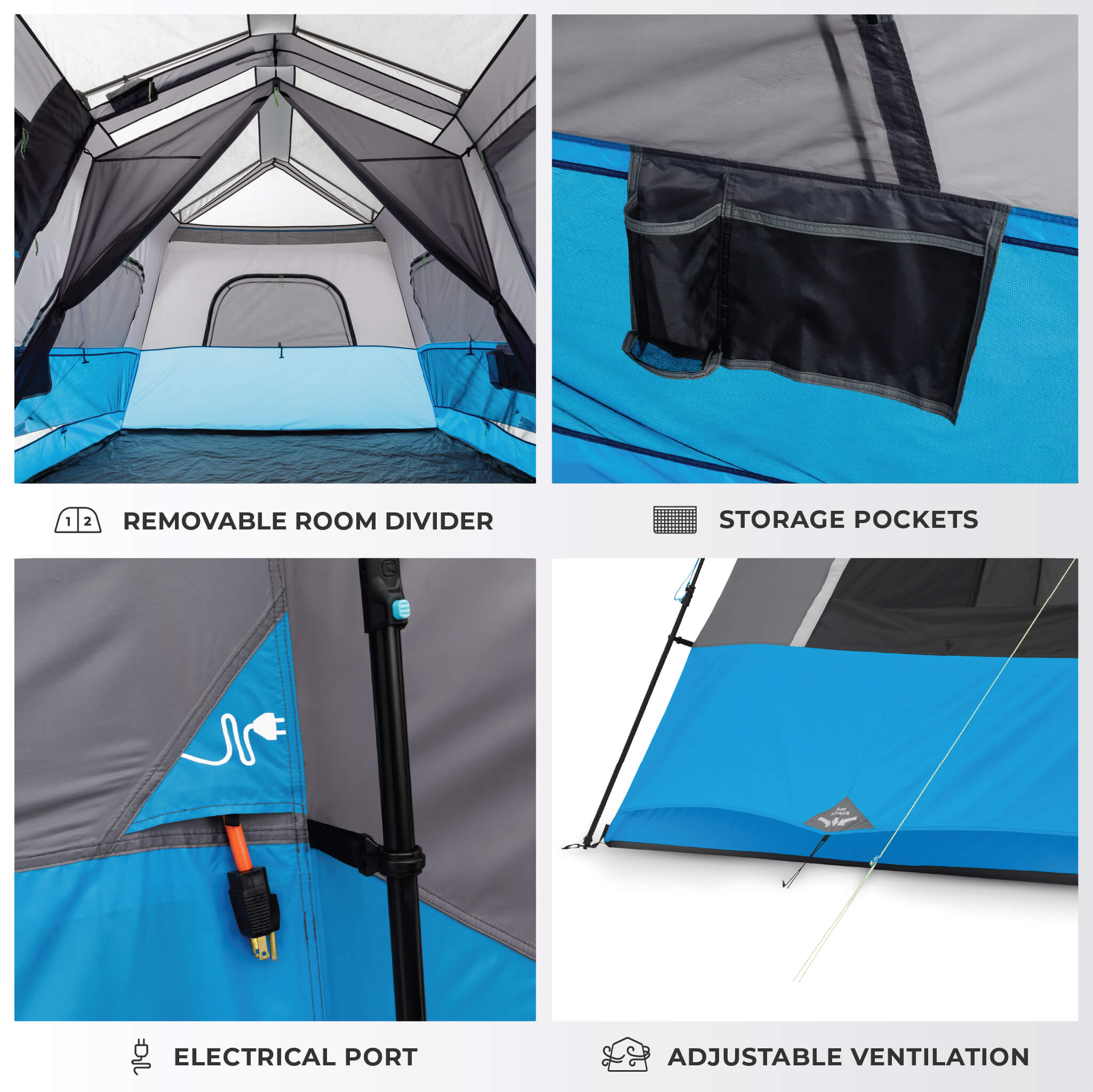 9 Person Lighted Instant Cabin Tent – Core Equipment