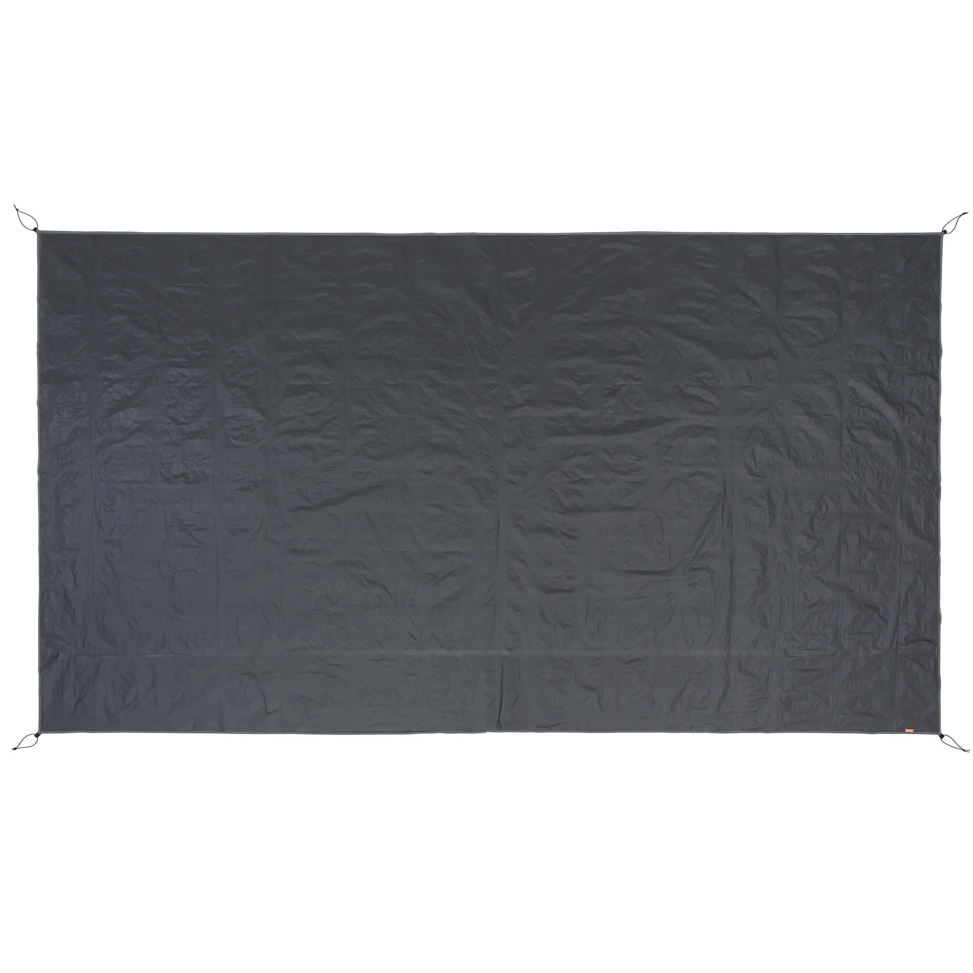 CORE 9 person extended tent footprint laid flat with durable gray fabric to protect the tent floor from wear and moisture.