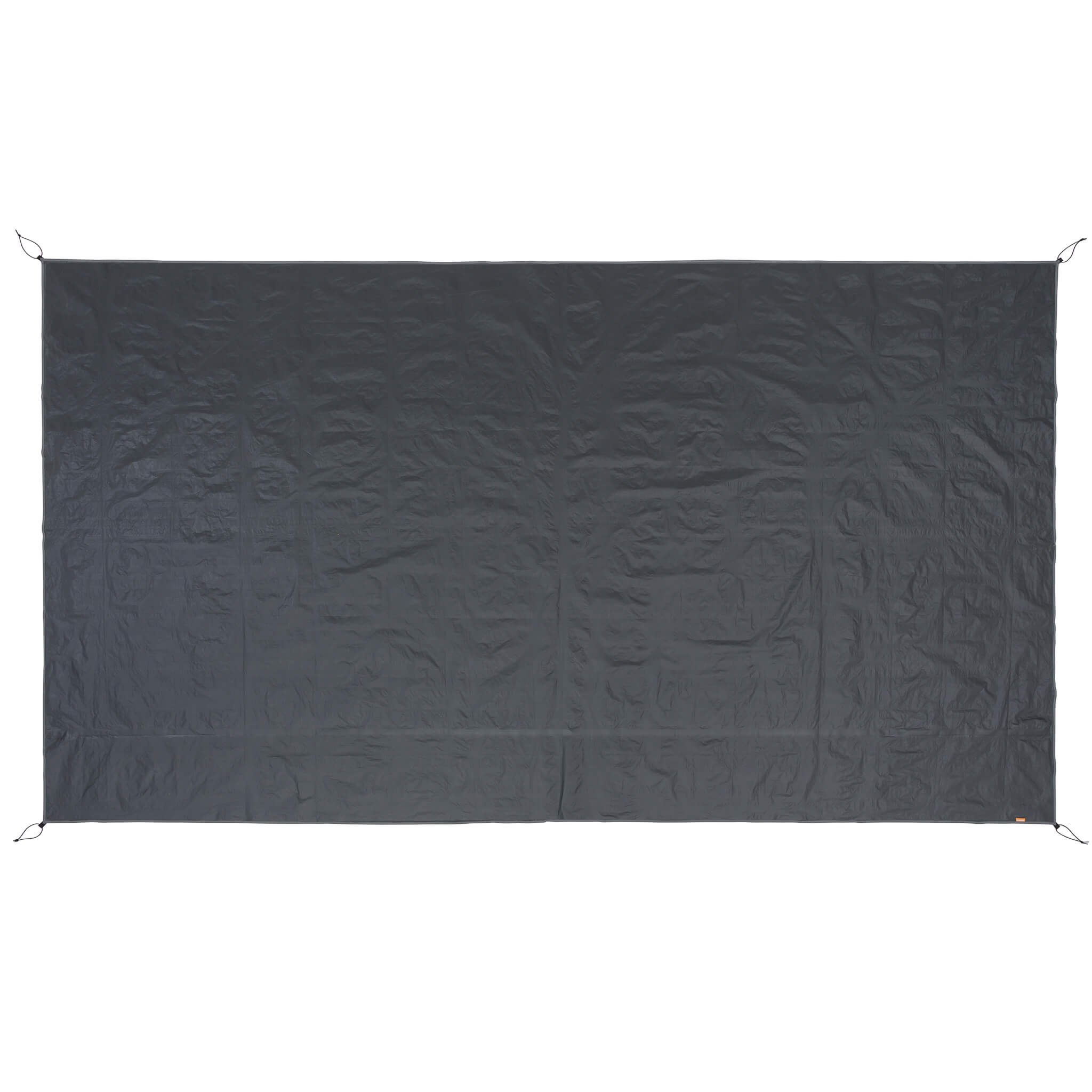 CORE 9 person extended tent footprint laid flat with durable gray fabric to protect the tent floor from wear and moisture.