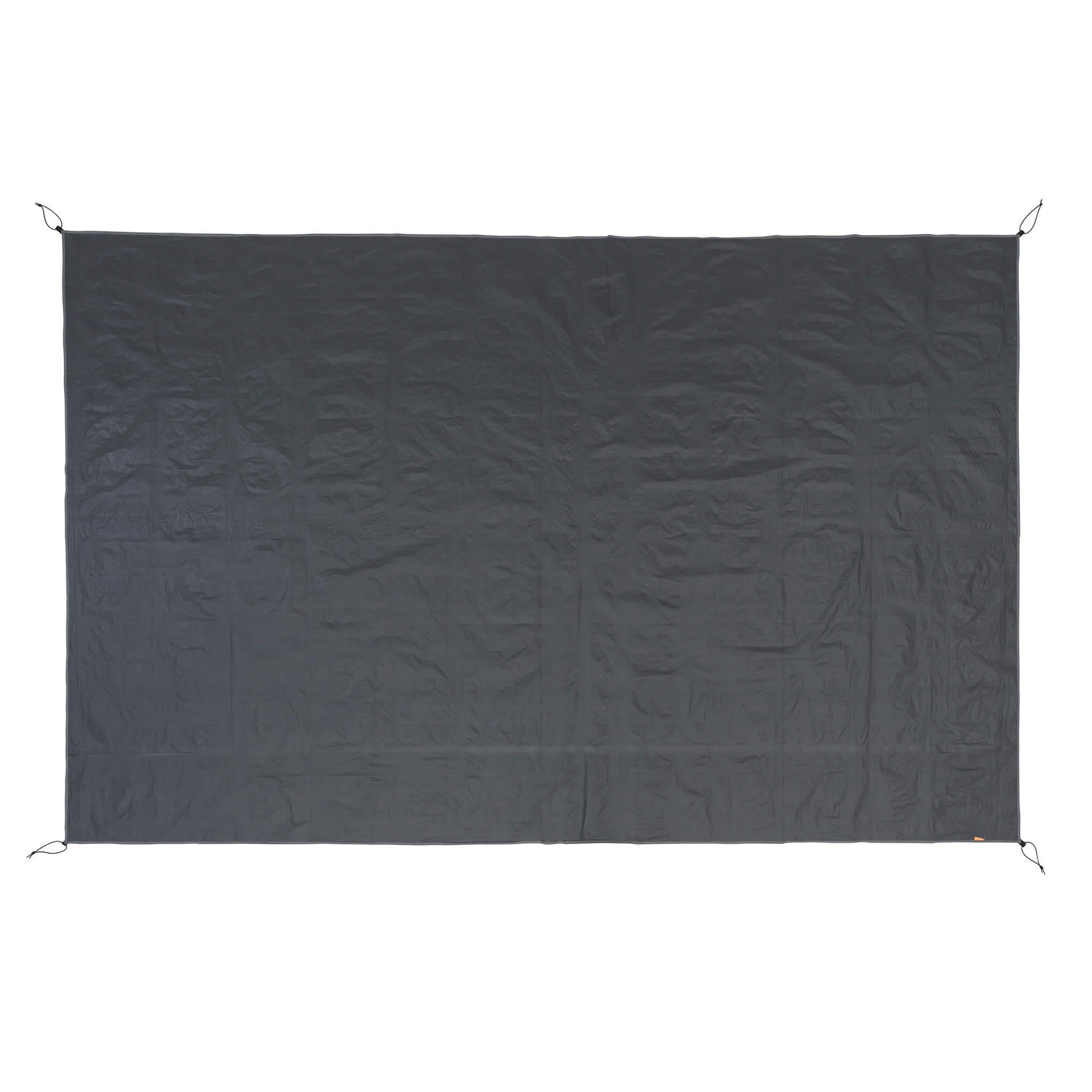 CORE 9 person instant tent footprint laid flat with durable gray fabric to protect the tent floor from wear and moisture.