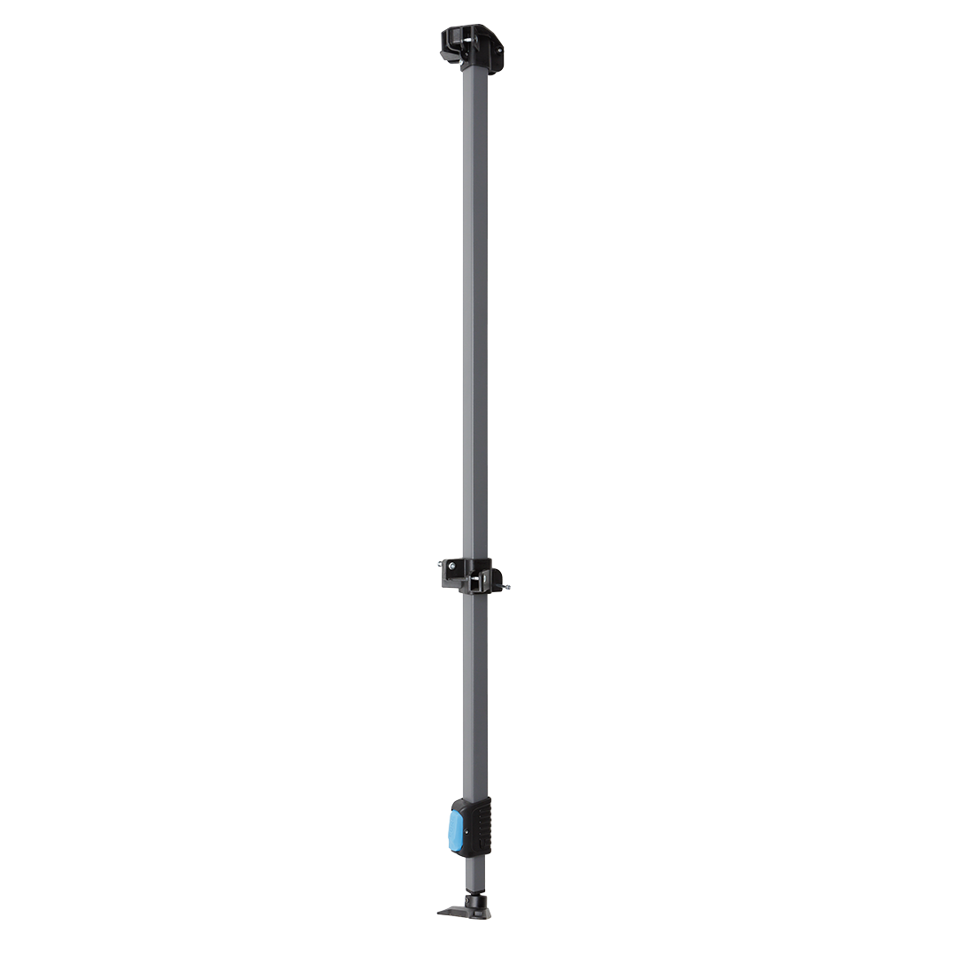 extending canopy leg with a blue button