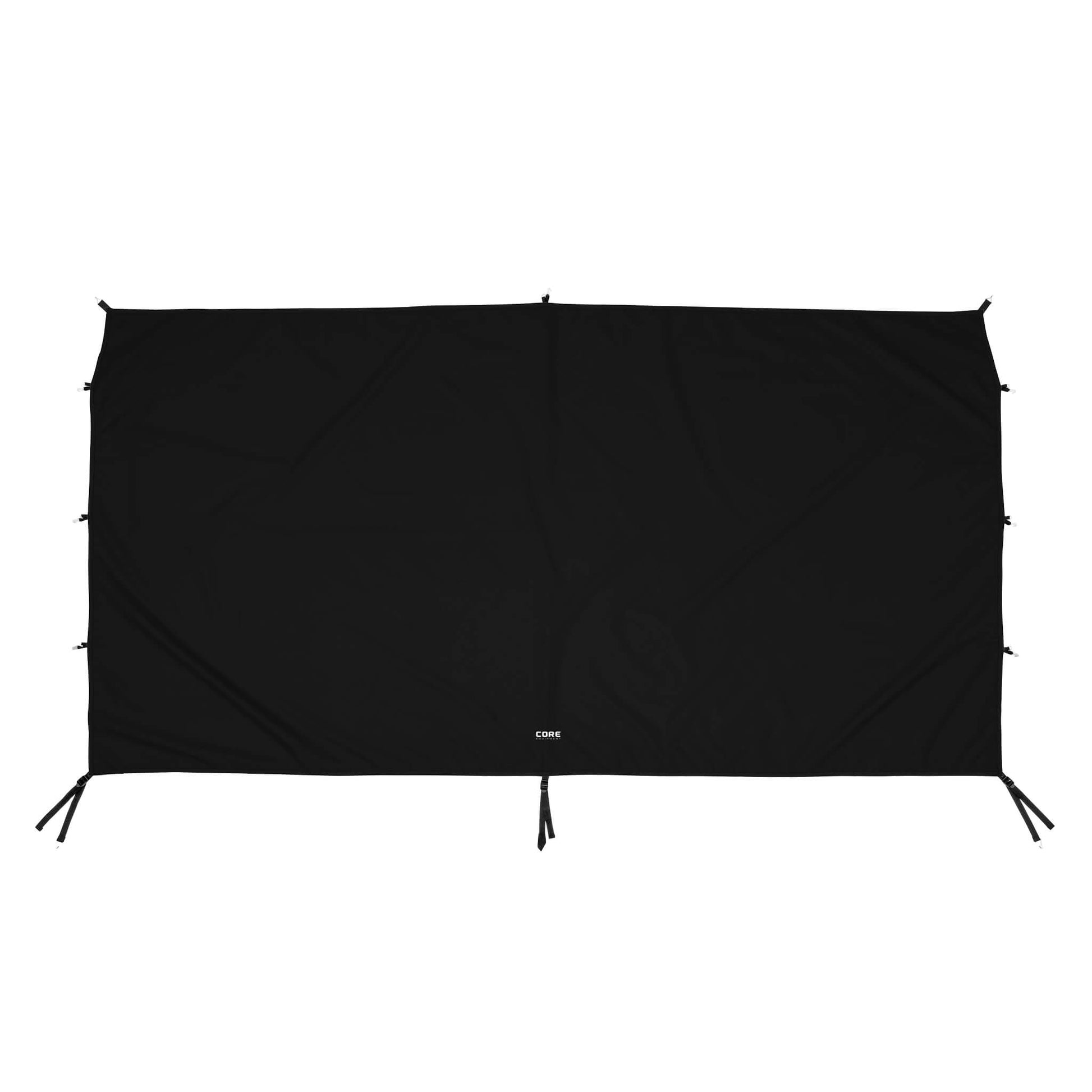 CORE canopy sun wall in black, compatible with 10x10 and 13x13 canopies, featuring durable fabric for shade and wind protection.