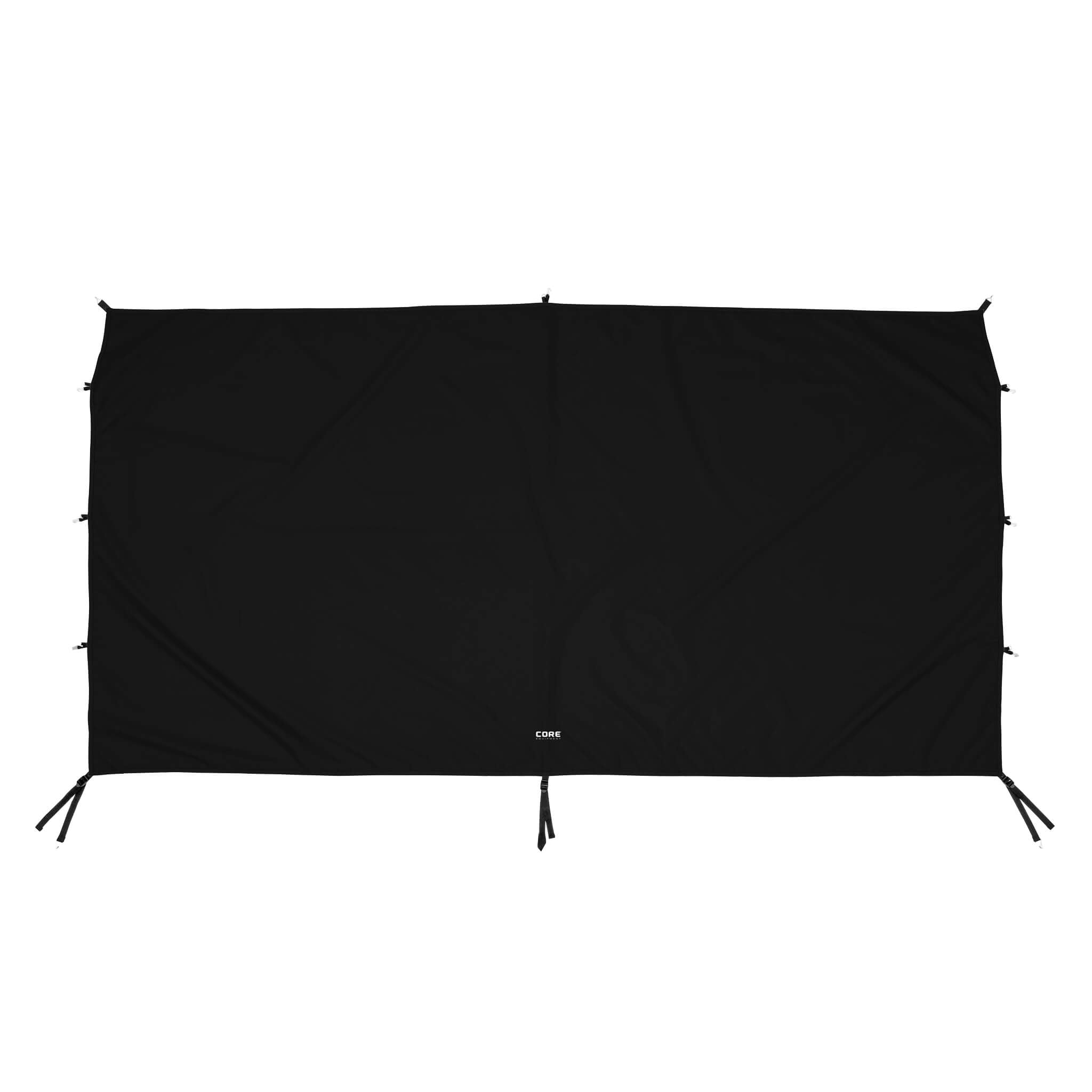 CORE canopy sun wall in black, compatible with 10x10 and 13x13 canopies, featuring durable fabric for shade and wind protection.