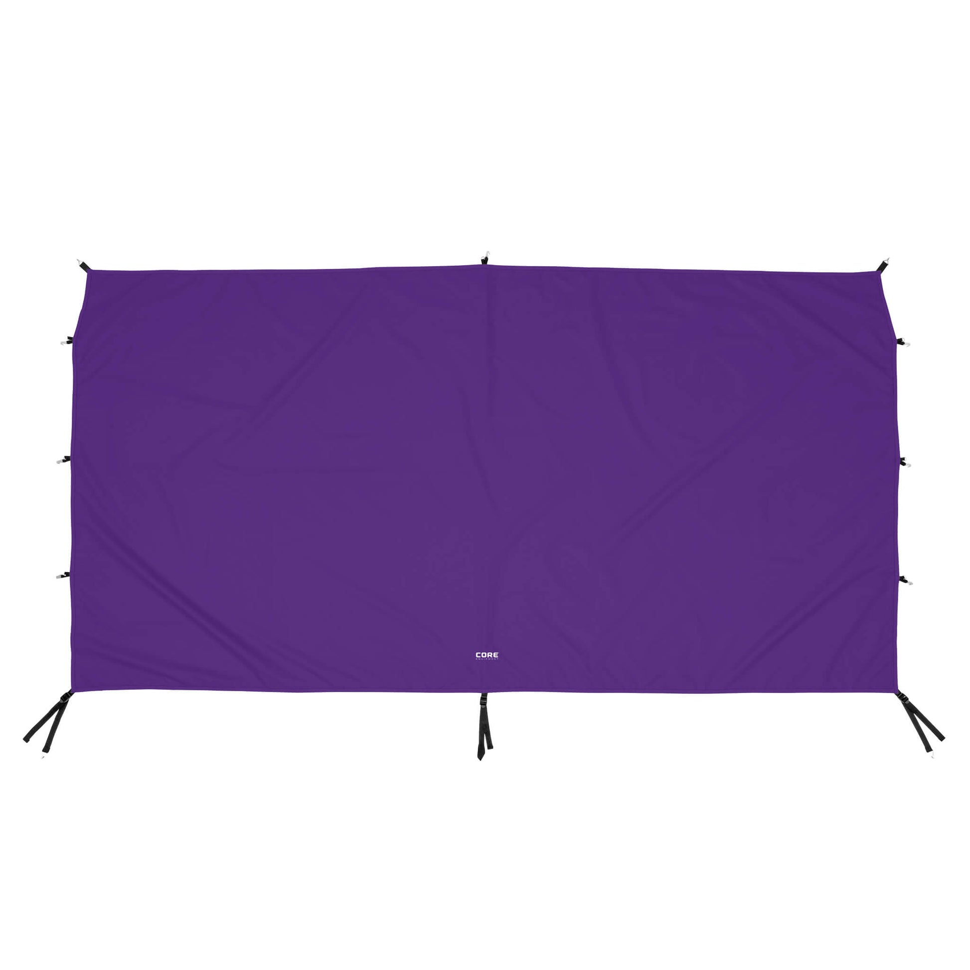 CORE canopy sun wall in pruple, compatible with 10x10 and 13x13 canopies, featuring durable fabric for shade and wind protection.