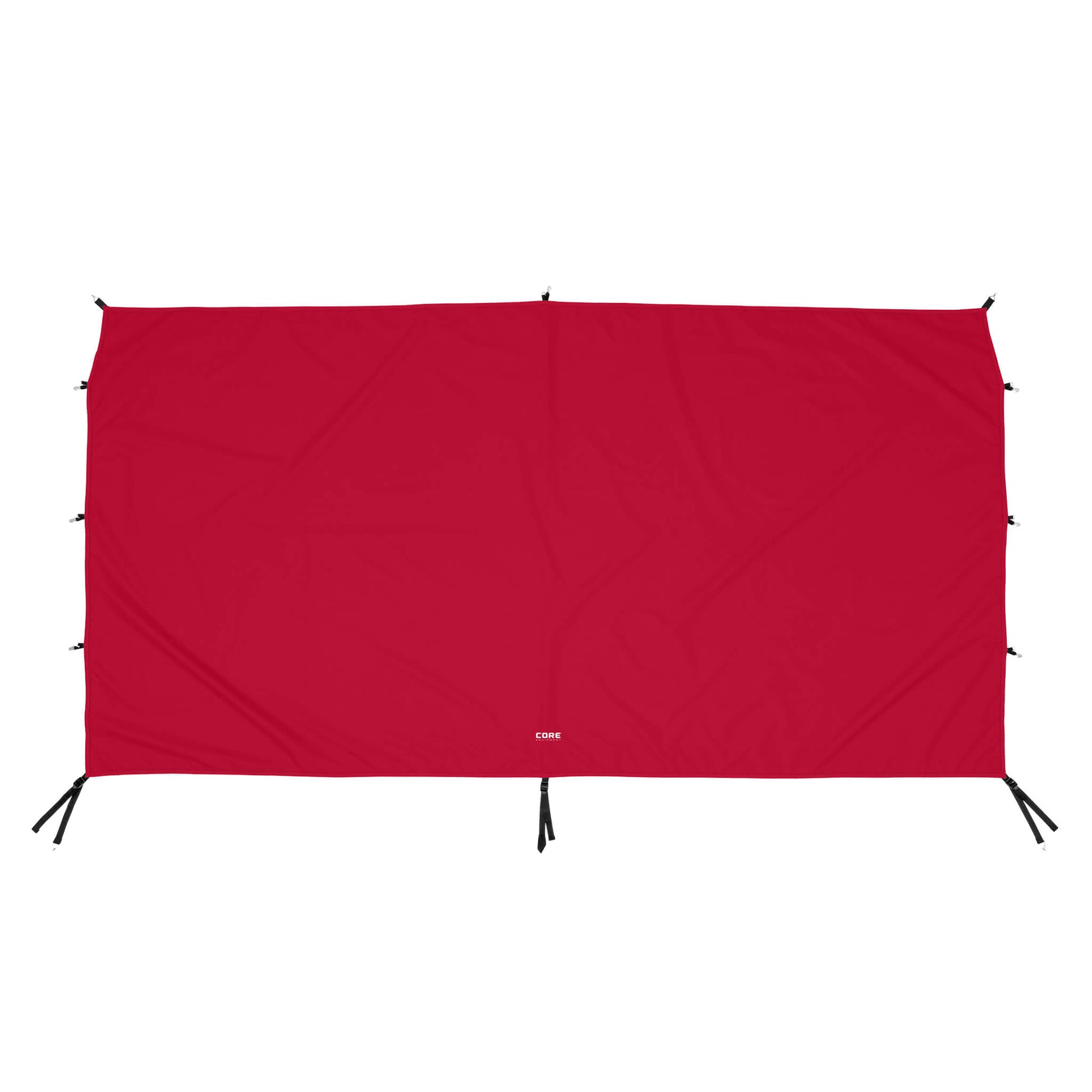 CORE canopy sun wall in red, compatible with 10x10 and 13x13 canopies, featuring durable fabric for shade and wind protection.