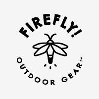 A black circular logo on a white background with the text 'FIREFLY! OUTDOOR GEAR' surrounding a simple insect illustration.