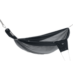 CORE double premium hammock in gray with a storage pocket attached on the side. [color:dark gray]