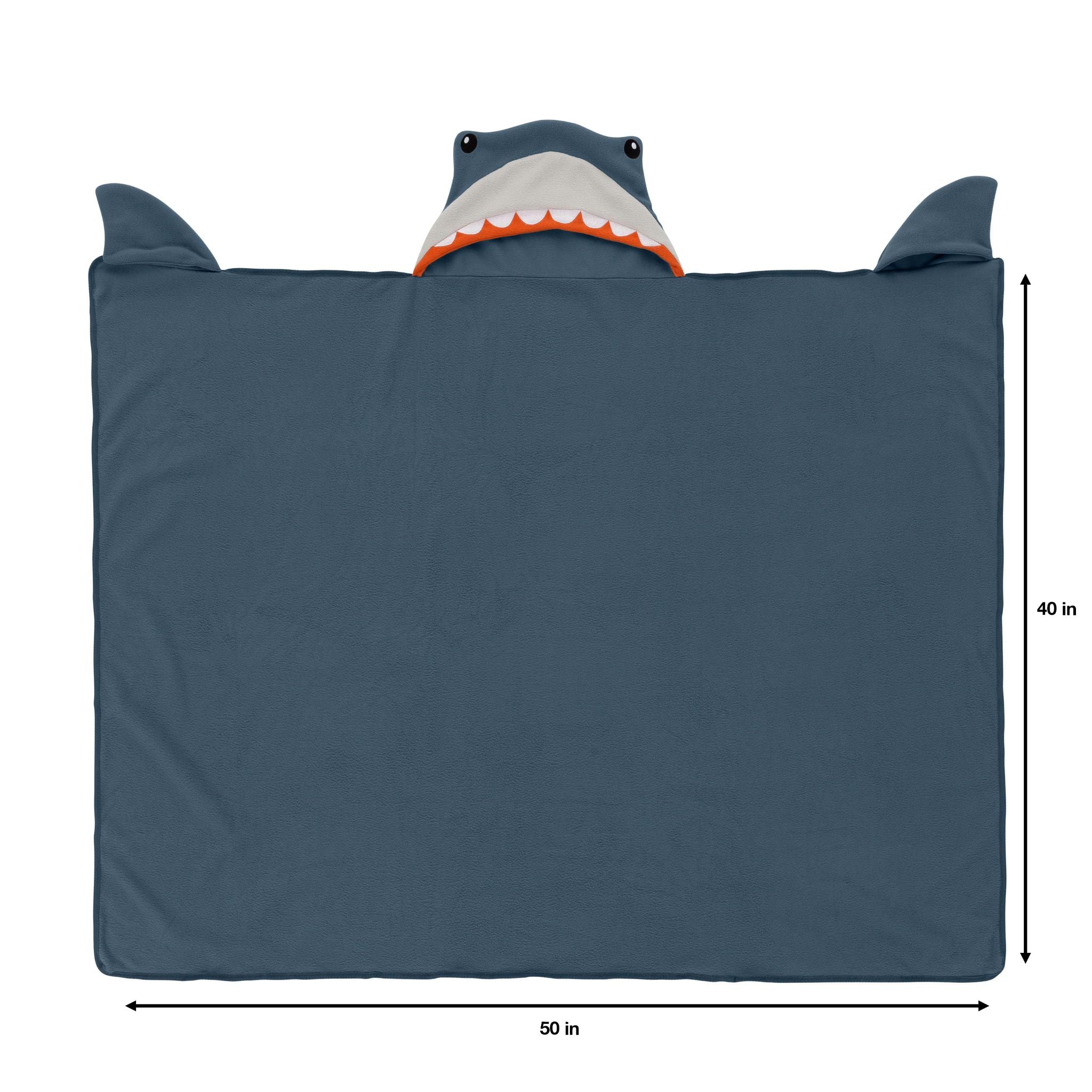 Shark-themed children's blanket measuring 50 in x 40 in.
