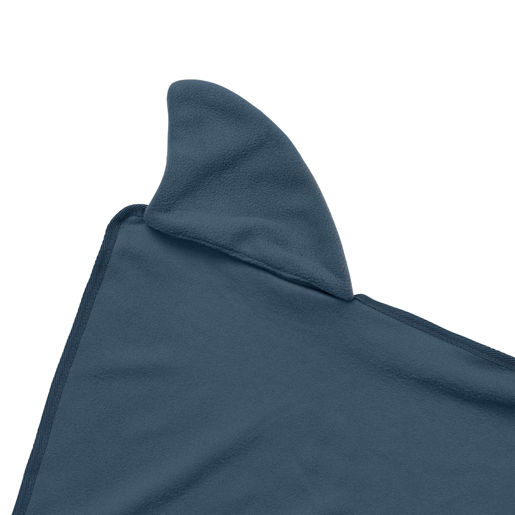 Close-up of a shark blanket hand pocket.