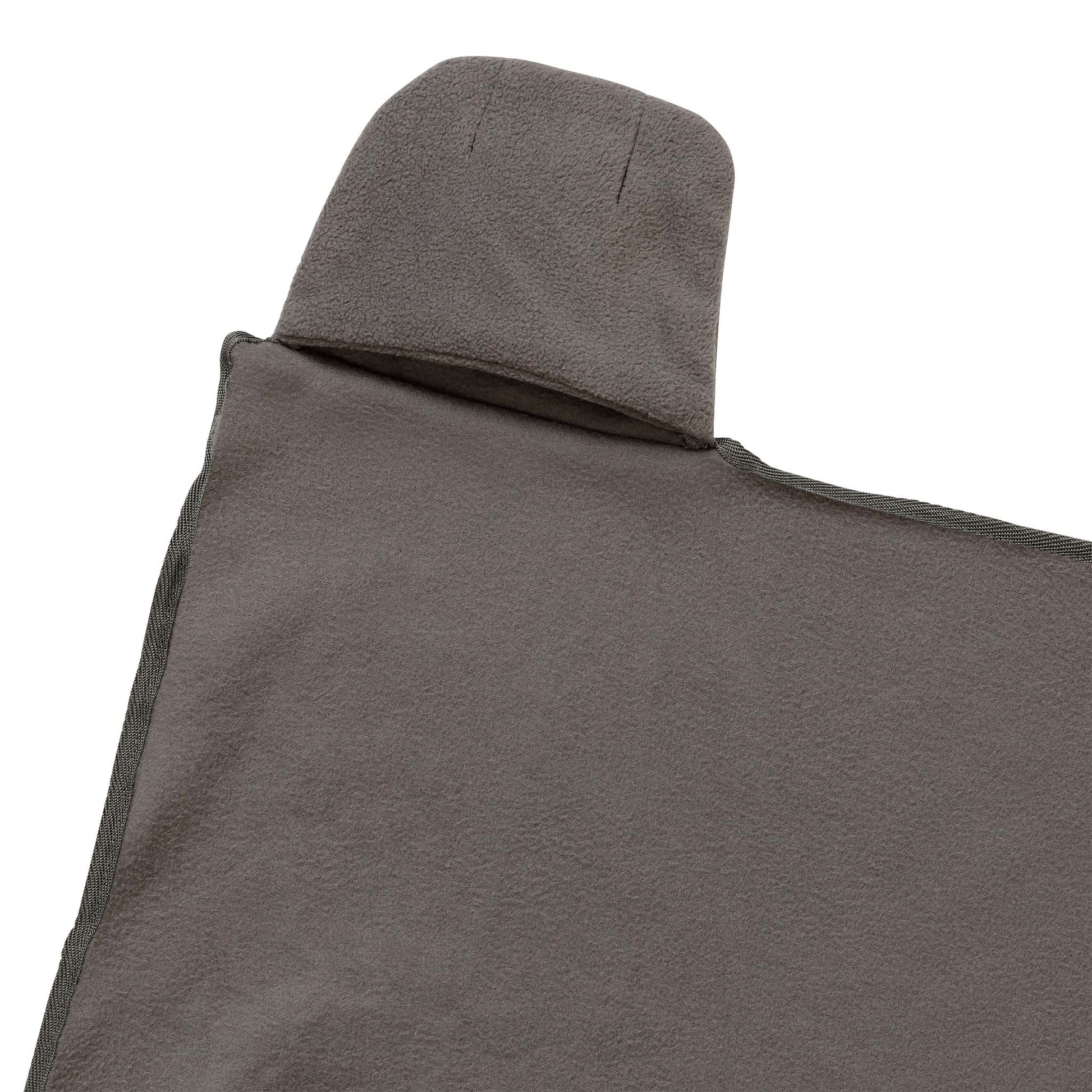 Close-up of a wolf blanket hand pocket.