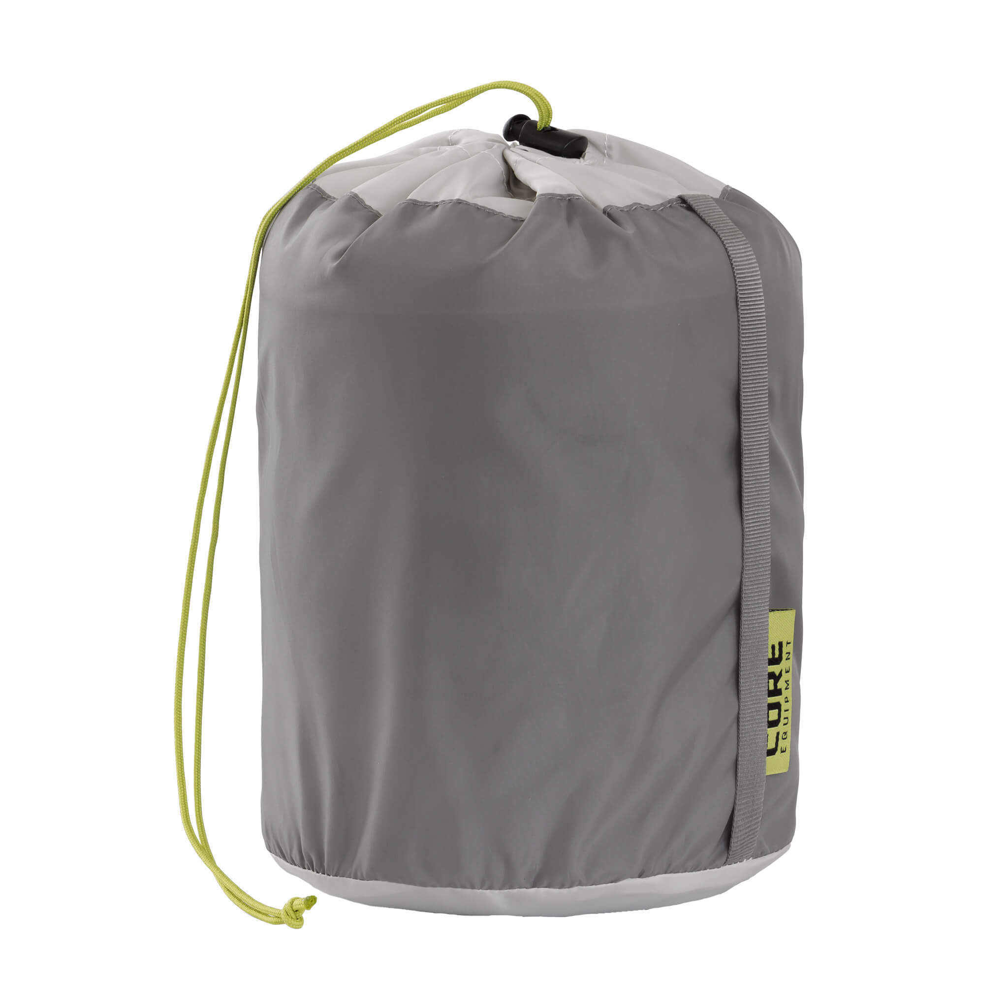 CORE inflatable hybrid pillow packed in a small gray drawstring bag.