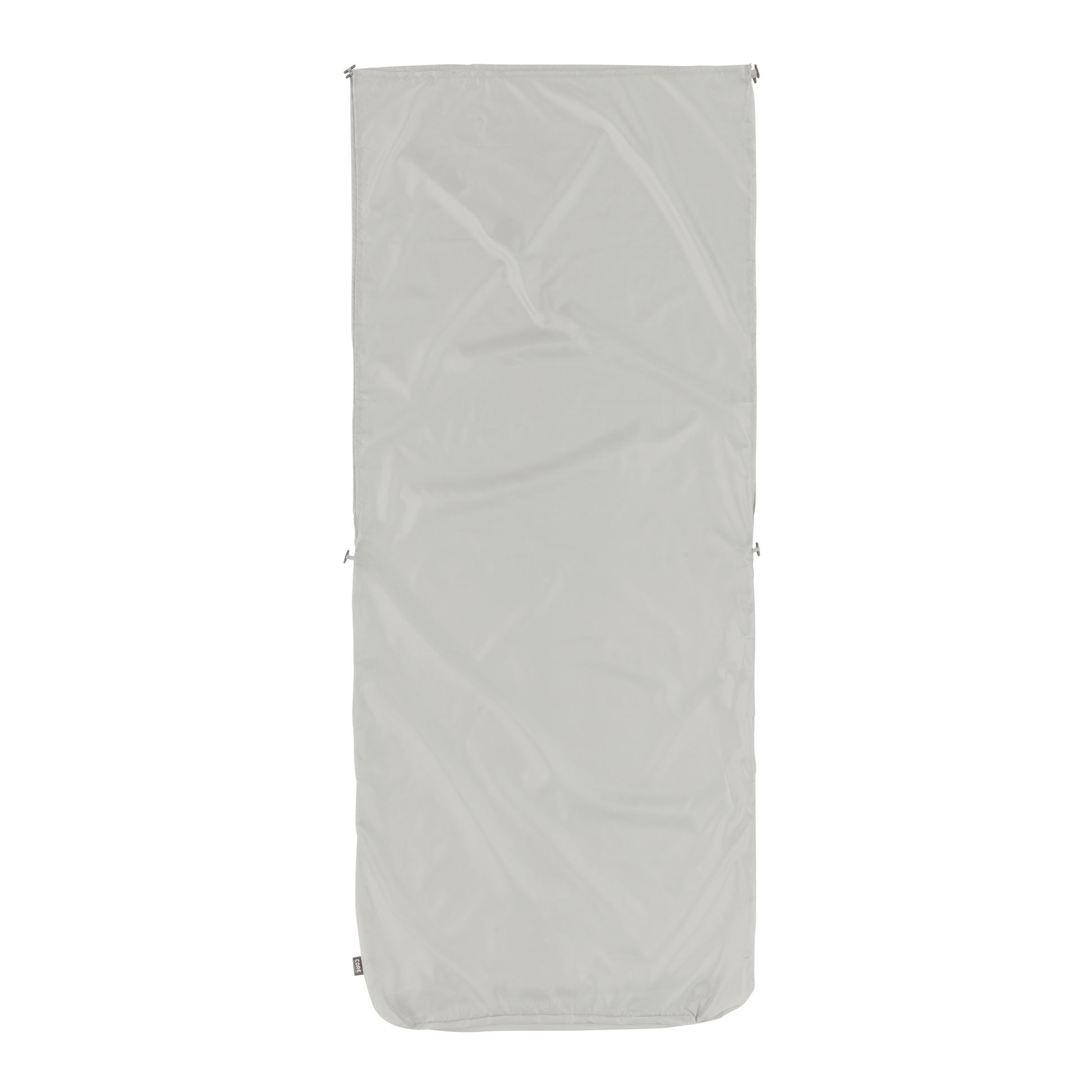 Light gray sleeping bag liner.