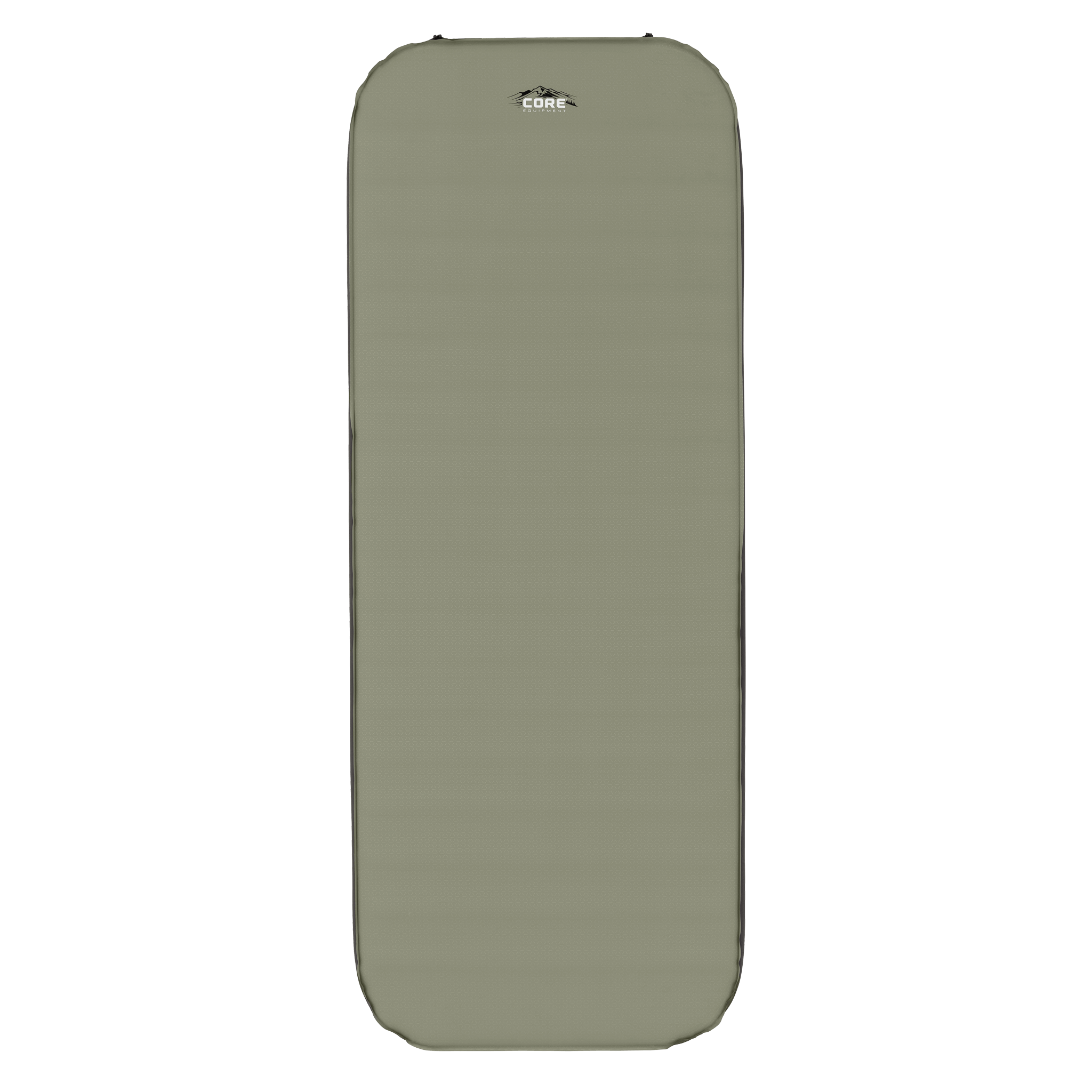 CORE XL self-inflating camp bed in olive green, featuring a soft-touch surface.