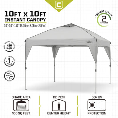 CORE 10x10 Instant Canopy Tech Specs
