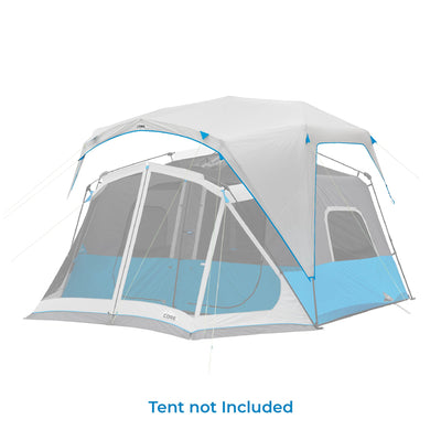 10 Person Lighted Instant Cabin Tent with Screen Room Rainfly