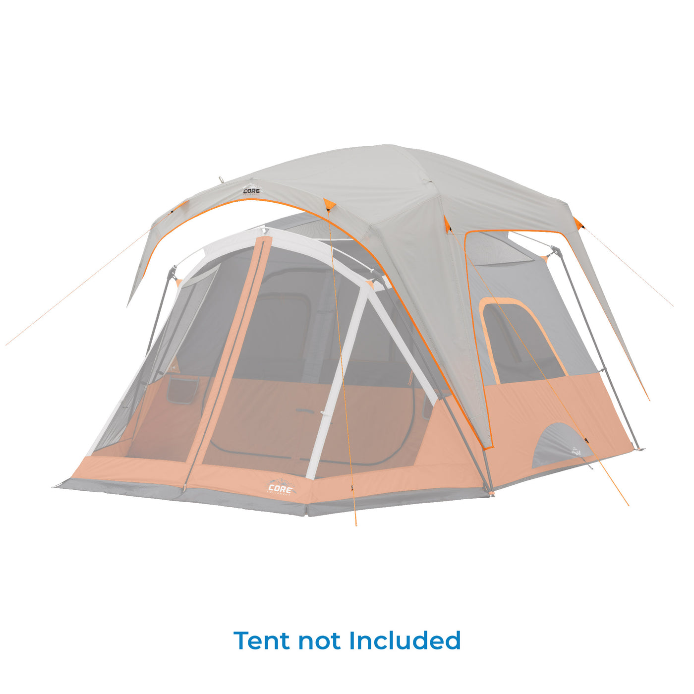 6 Person Straight Wall Cabin Tent with Screen Room Rainfly – Core