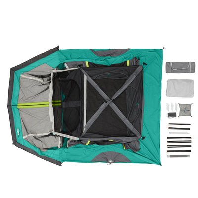 6 Person Straight Wall Cabin Tent with Screen Room 10' x 9'