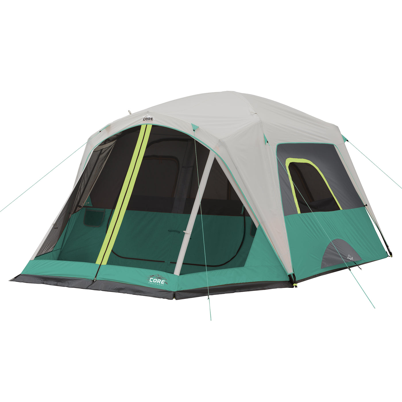 6 Person Straight Wall Cabin Tent with Screen Room 10' x 9' – Core