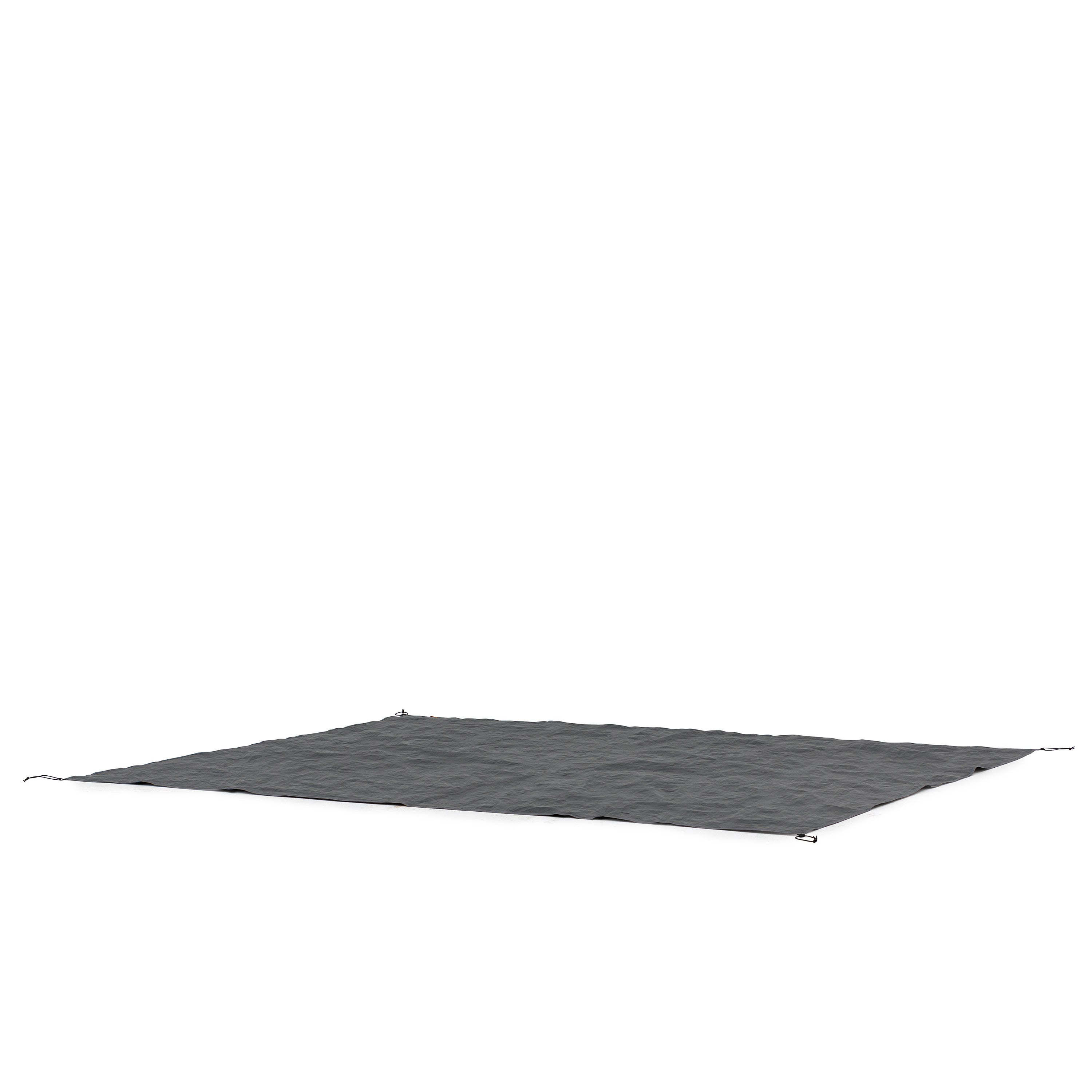 A large, dark gray, square-shaped ground tarp is spread out flat against a white background. The CORE Footprint for 6 Person Tents - 11' x 9' has small loops at the corners, likely for securing it to the ground.