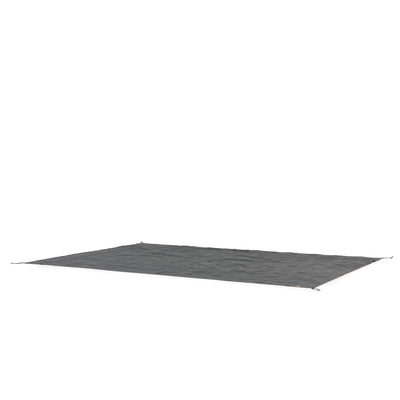 A large, dark gray, square-shaped ground tarp is spread out flat against a white background. The CORE Footprint for 10 Person Tents has small loops at the corners, likely for securing it to the ground.