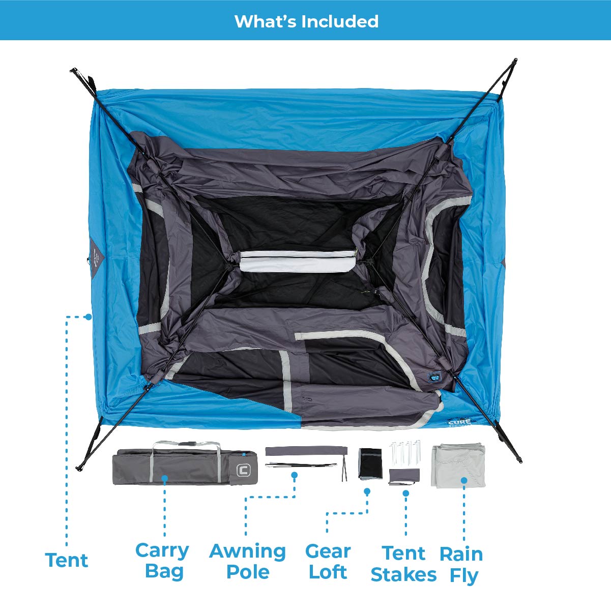 6 Person Lighted Instant Cabin Tent 11’ x 9’