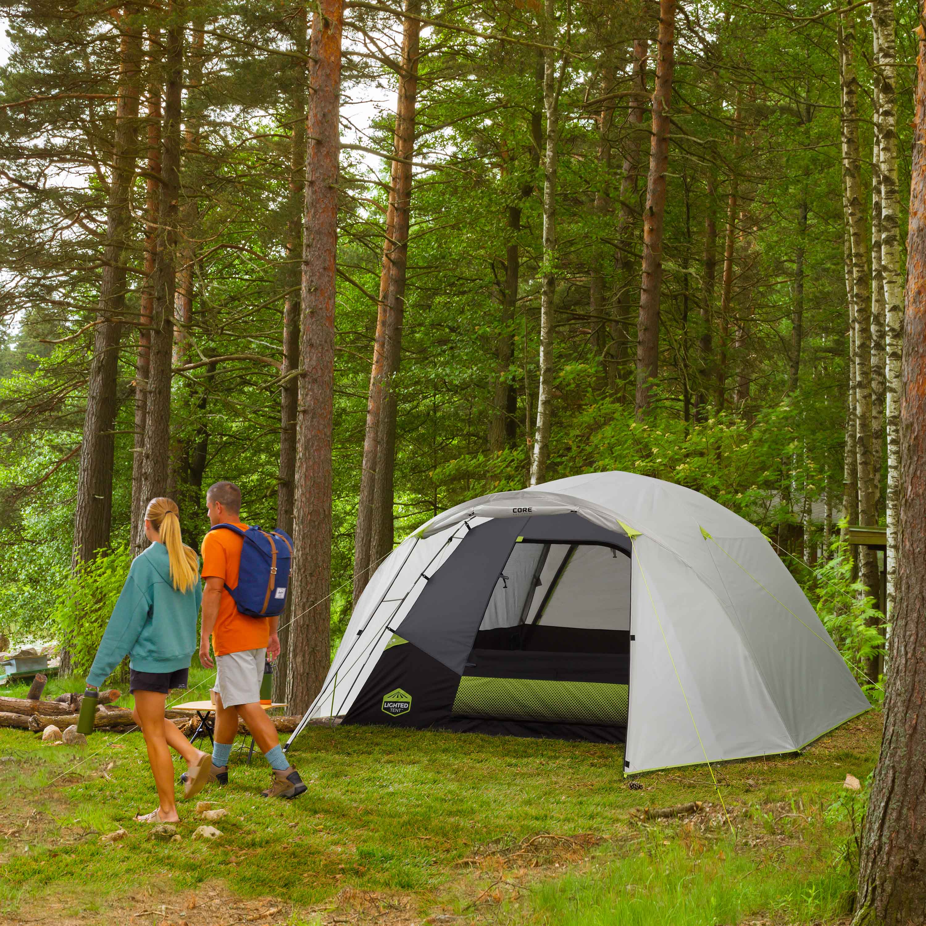 6 Person Lighted Dome Tent with Full Rainfly