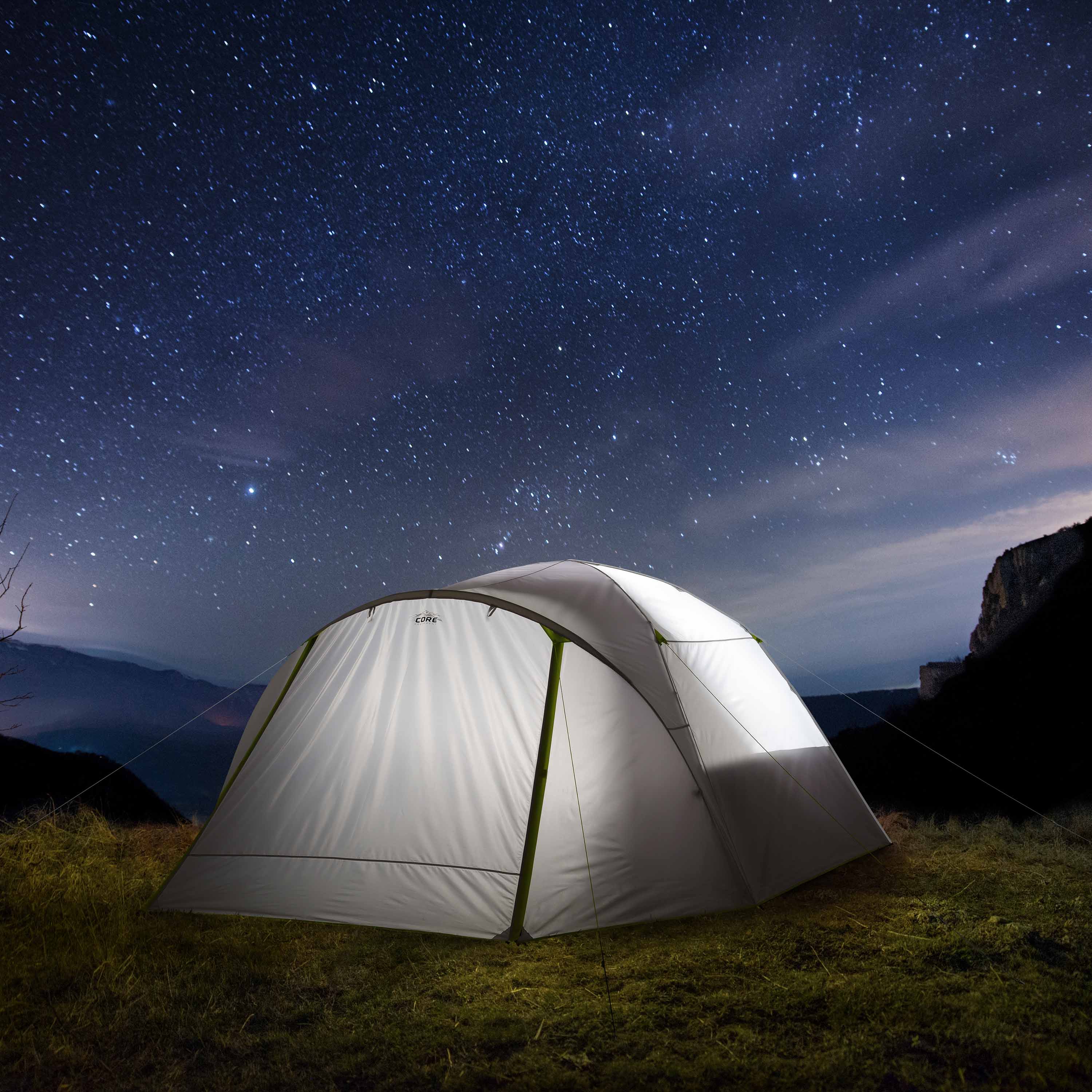 6 Person Lighted Dome Tent with Full Rainfly